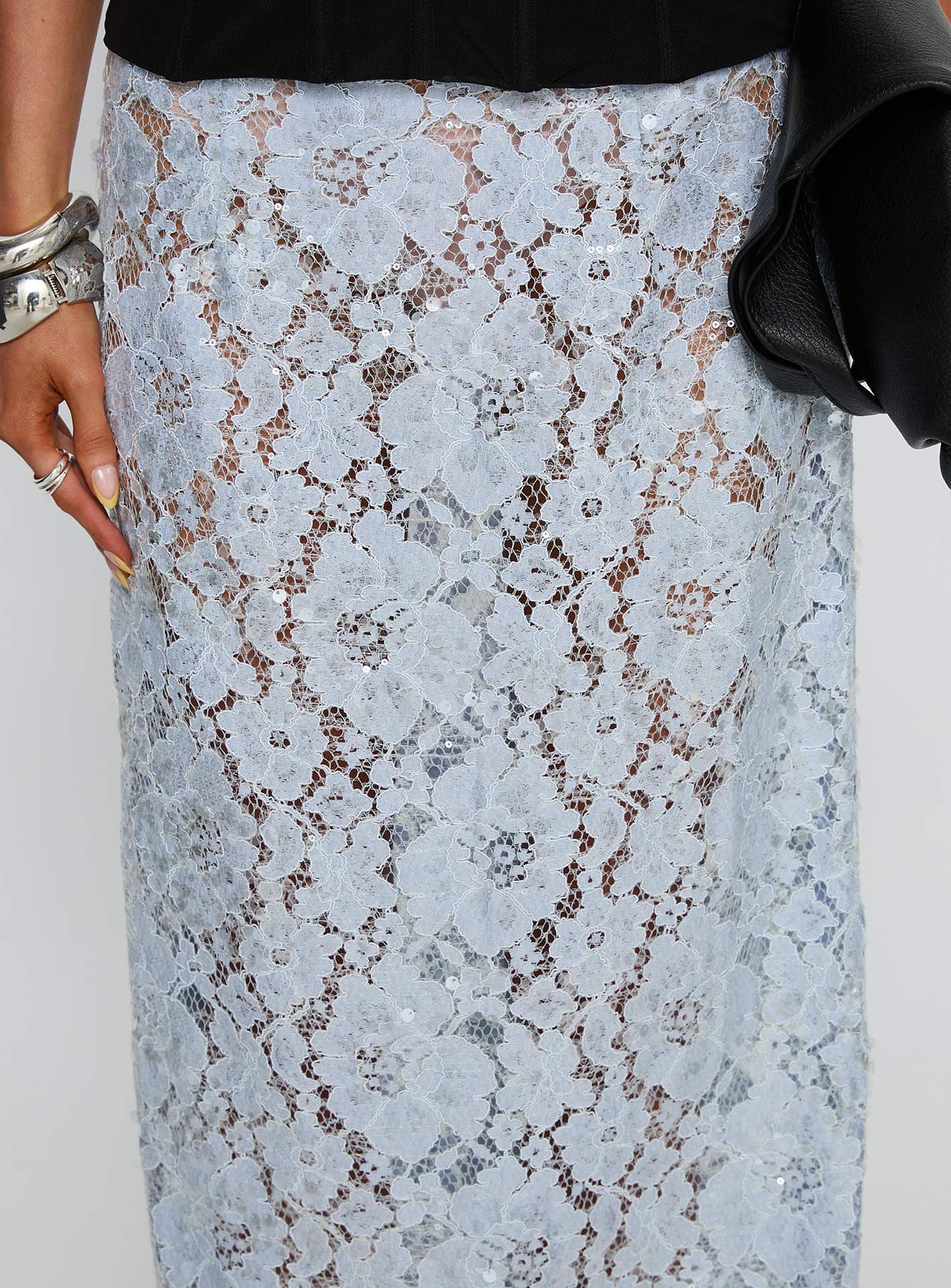 Carman Lace Midi Skirt Blue - Image 6