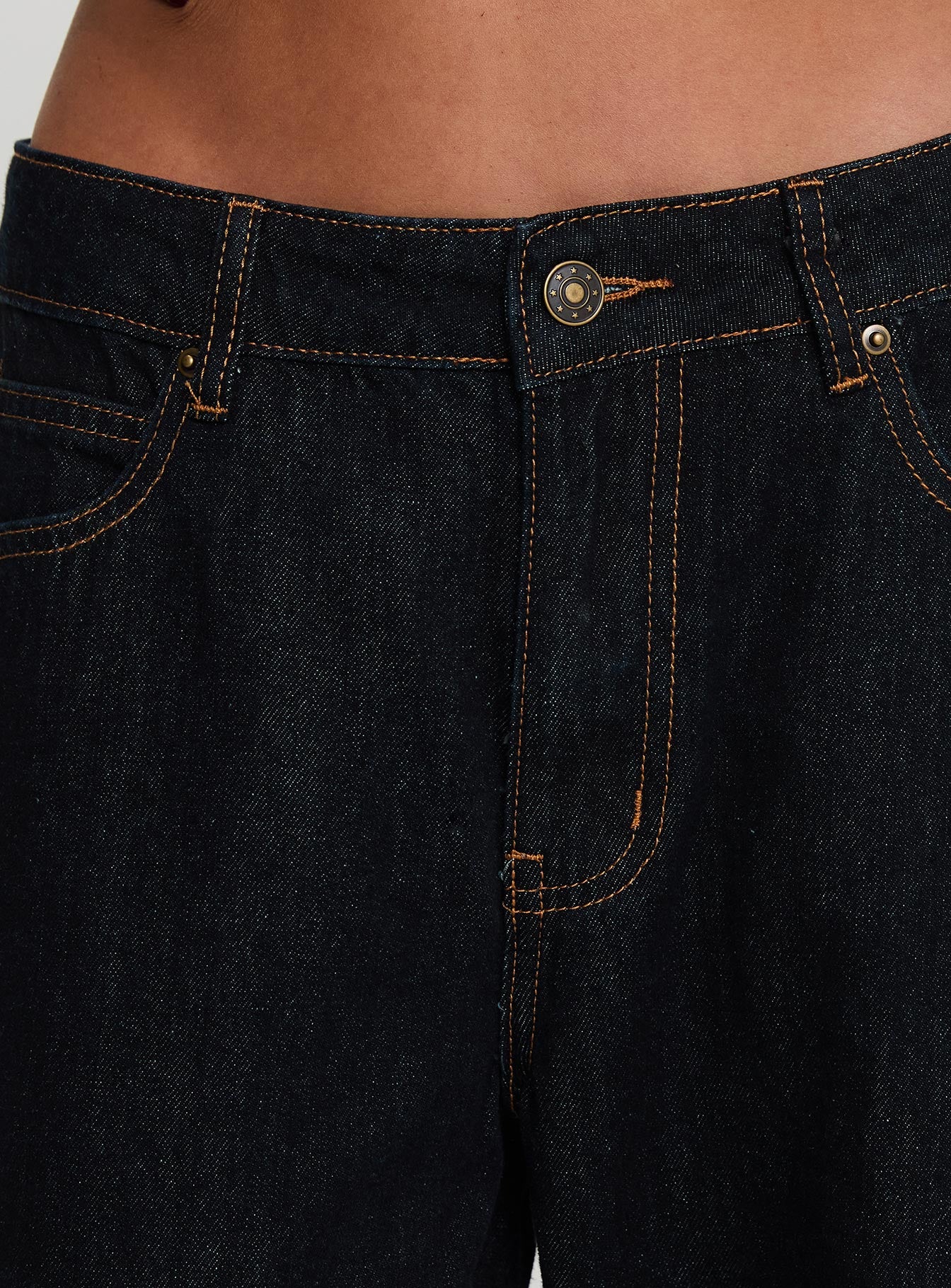 Top Model Low Rise Straight Leg Cuffed Jean Dark Denim - Image 6