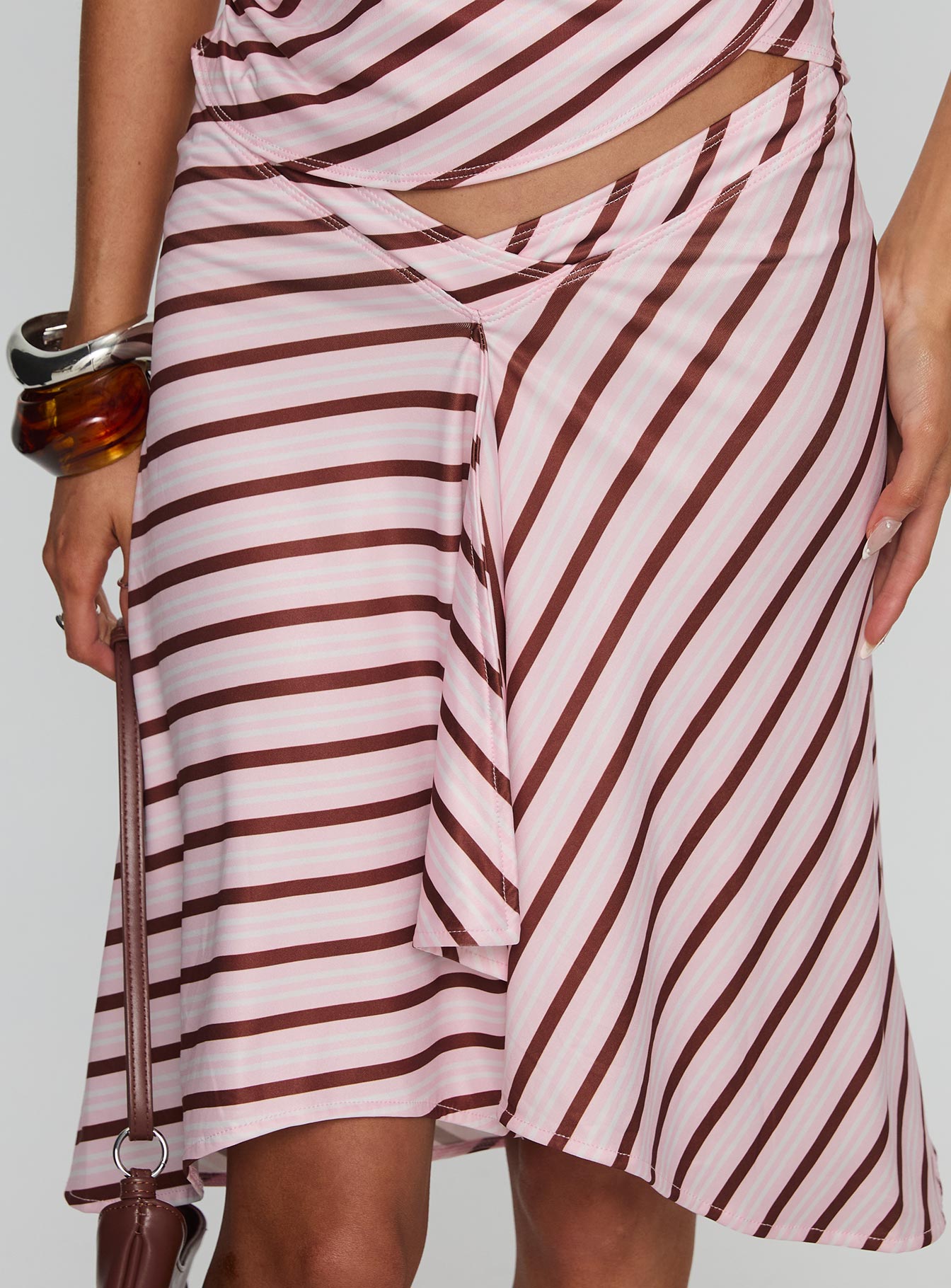 Esmeray Midi Skirt Pink Stripe - Image 6
