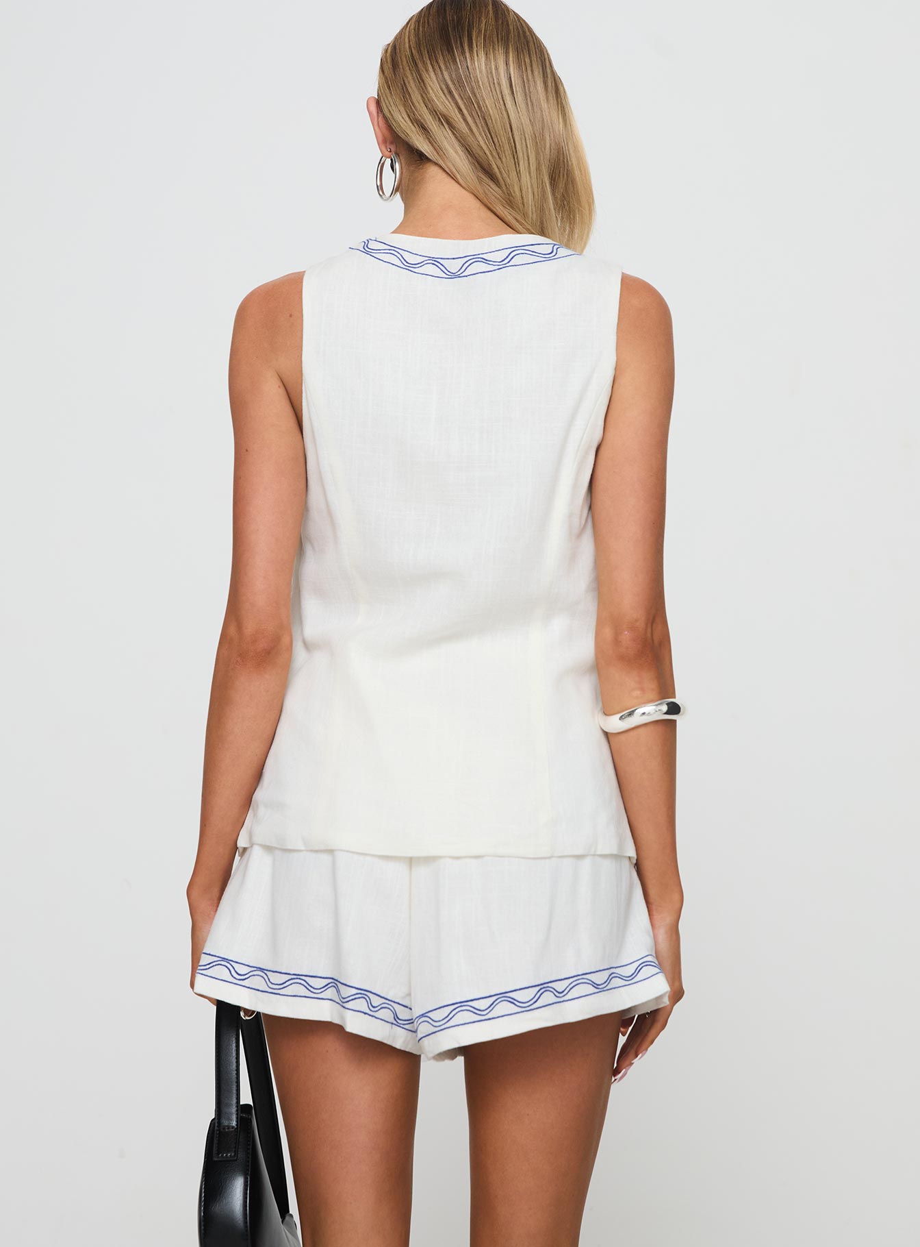 Sun And Palm Trees Vest Set White / Blue - Image 6