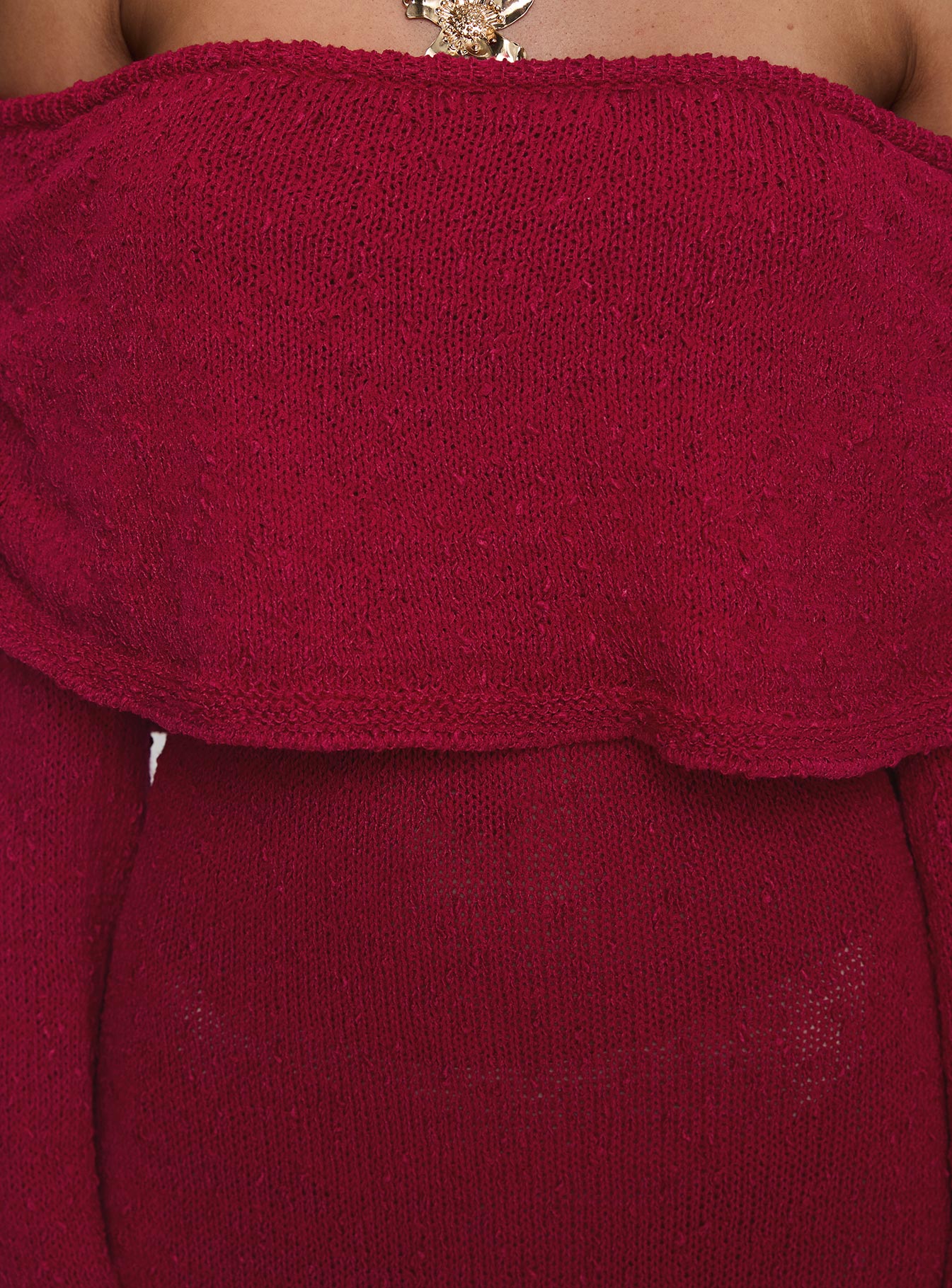 Aleyah Long Sleeve Maxi Dress Burgundy - Image 6