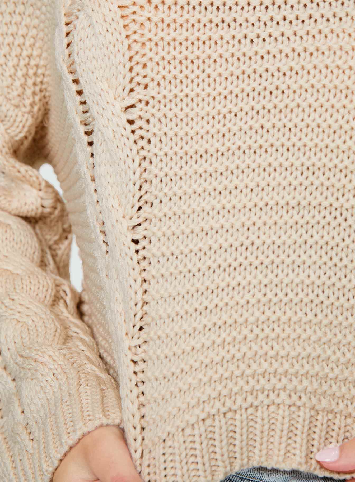 Charel Cable Knit Sweater Beige - Image 5