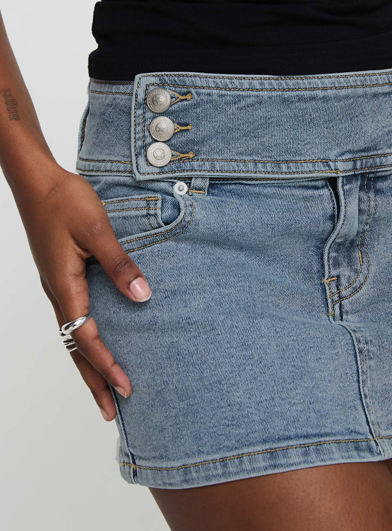 Brinkman Mini Skirt Light Wash Denim - Image 7