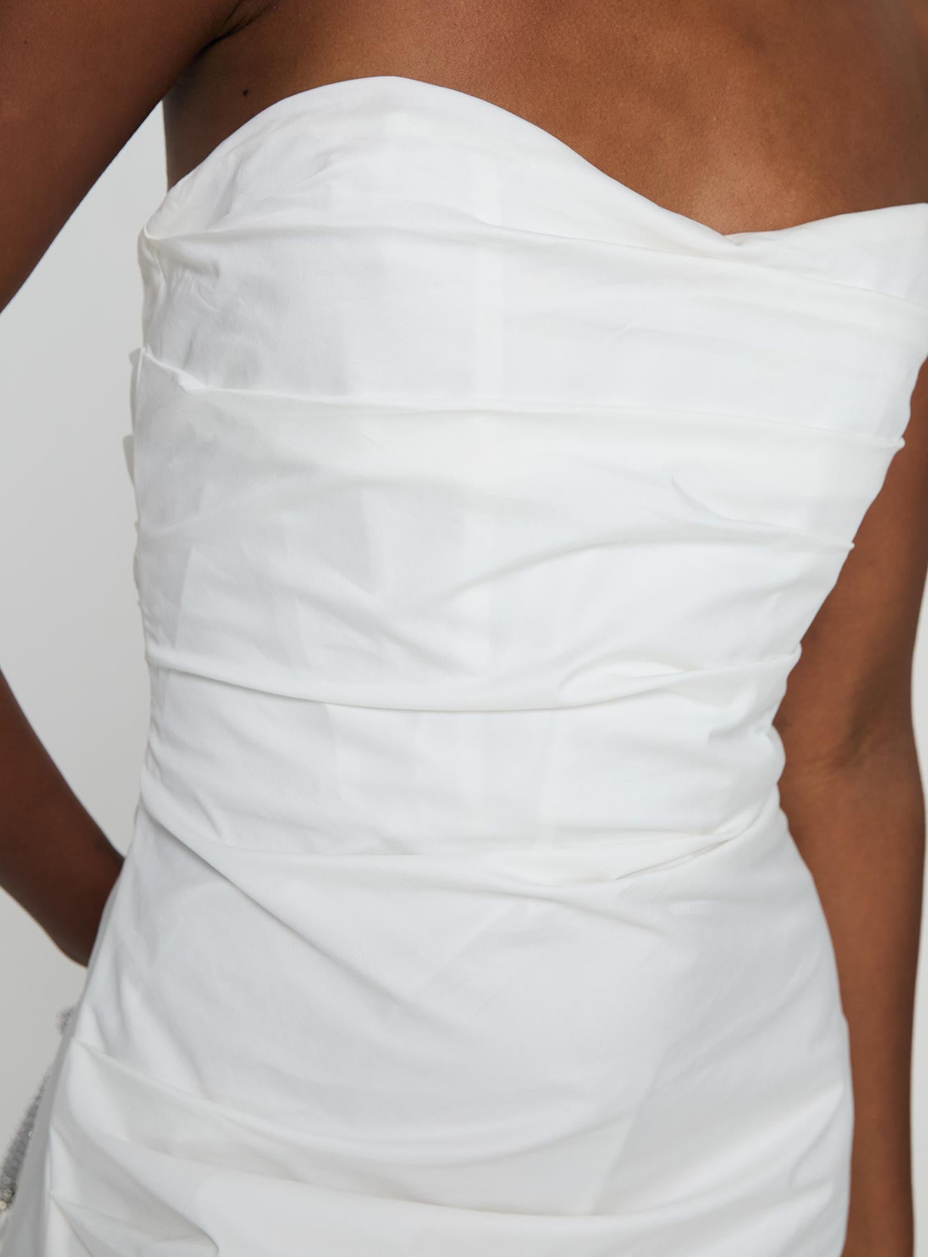 Bradwell Strapless Mini Dress White - Image 6