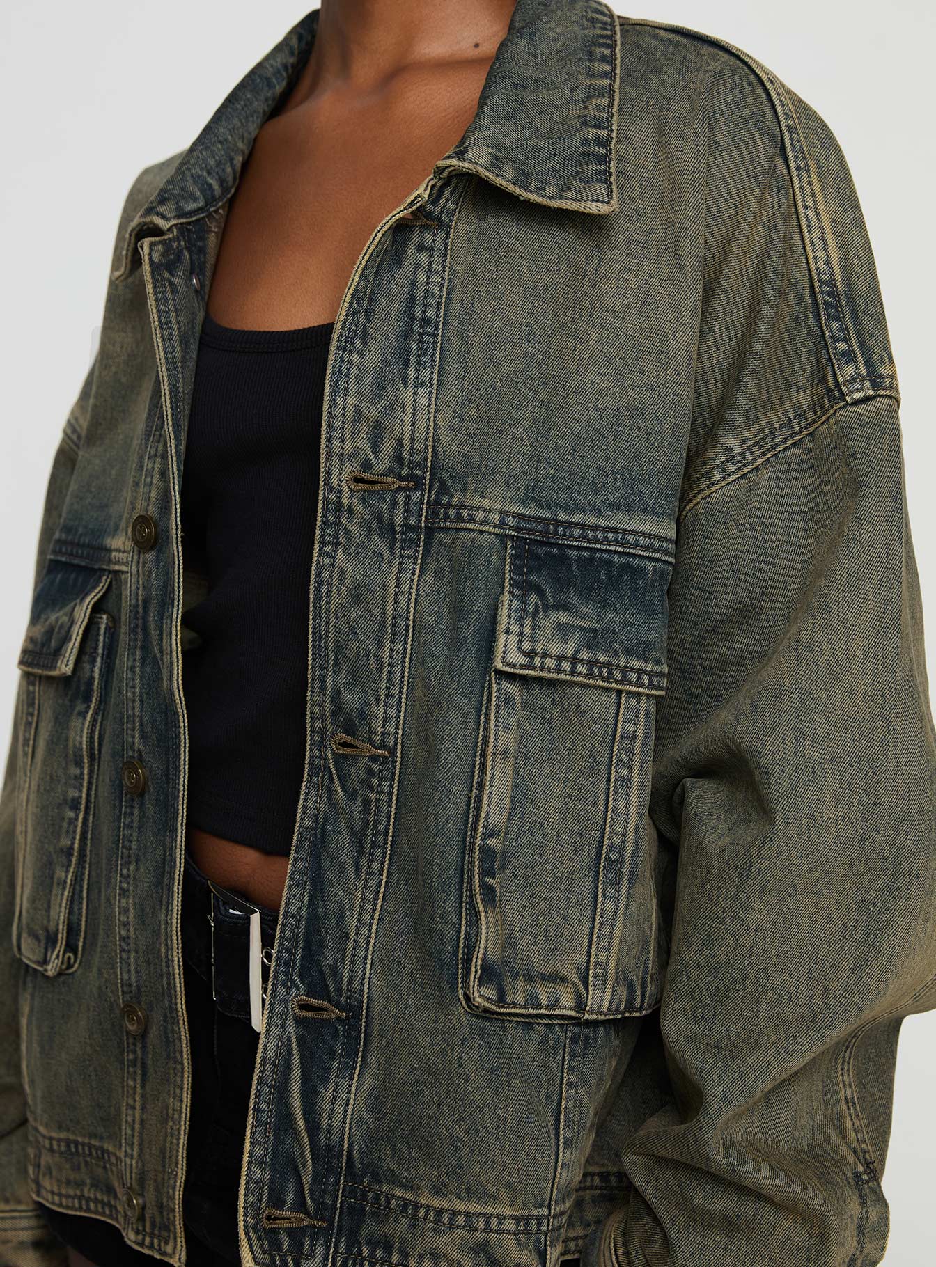 Kier Oversized Jacket Denim Antique Wash - Image 7