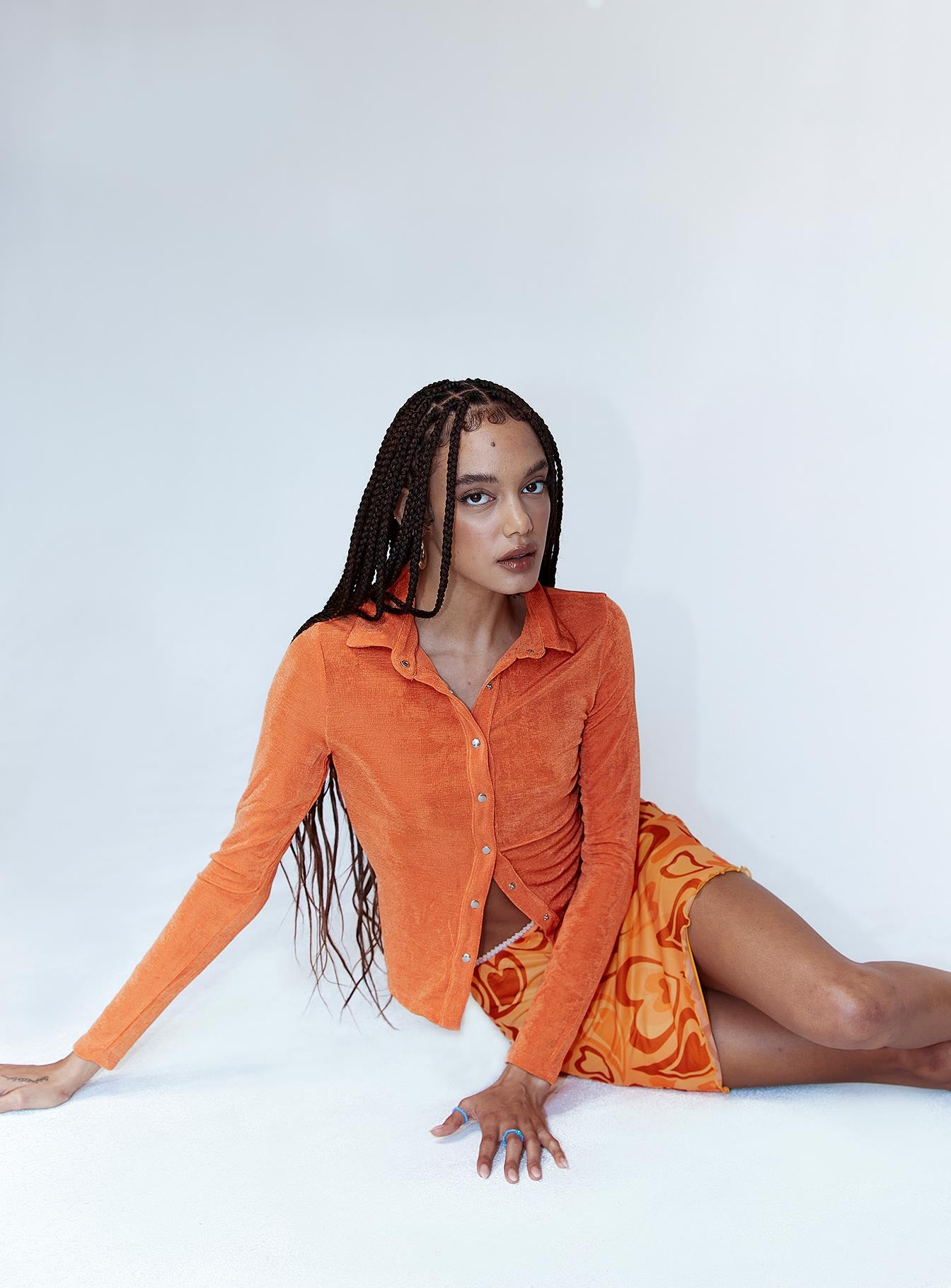 Elody Long Sleeve Top Orange - Image 5