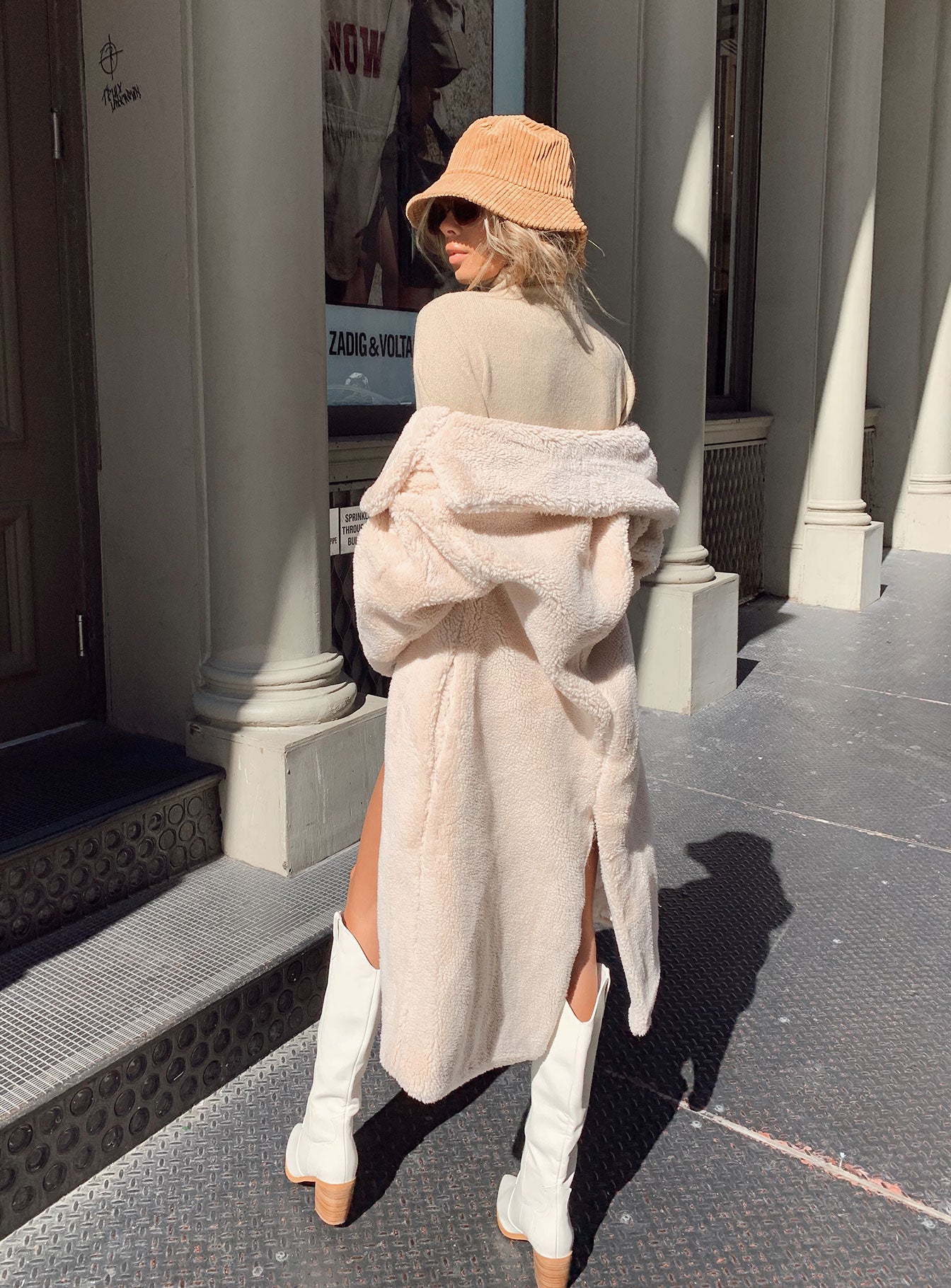 Leah Teddy Coat Beige - Image 6