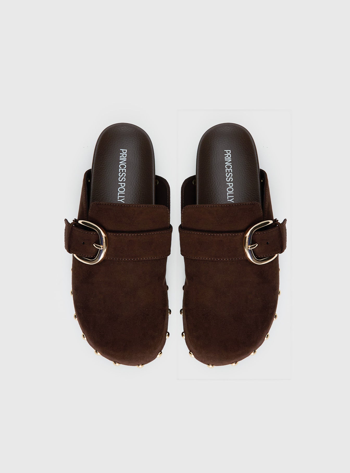 Way Life Goes Stud Detail Clogs Chocolate - Image 6