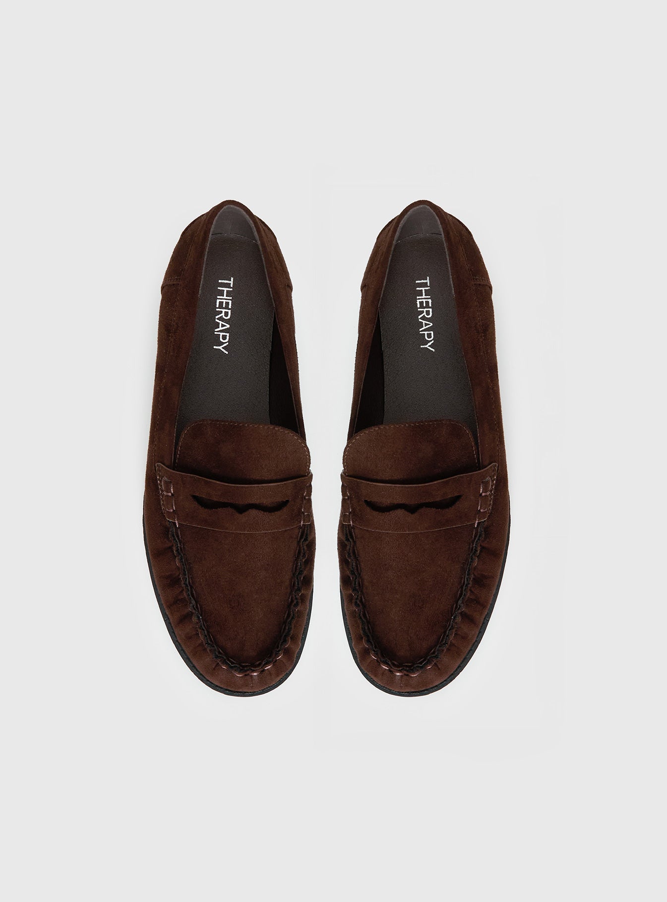 Therapy Albert Faux Suede Loafers Brown - Image 6