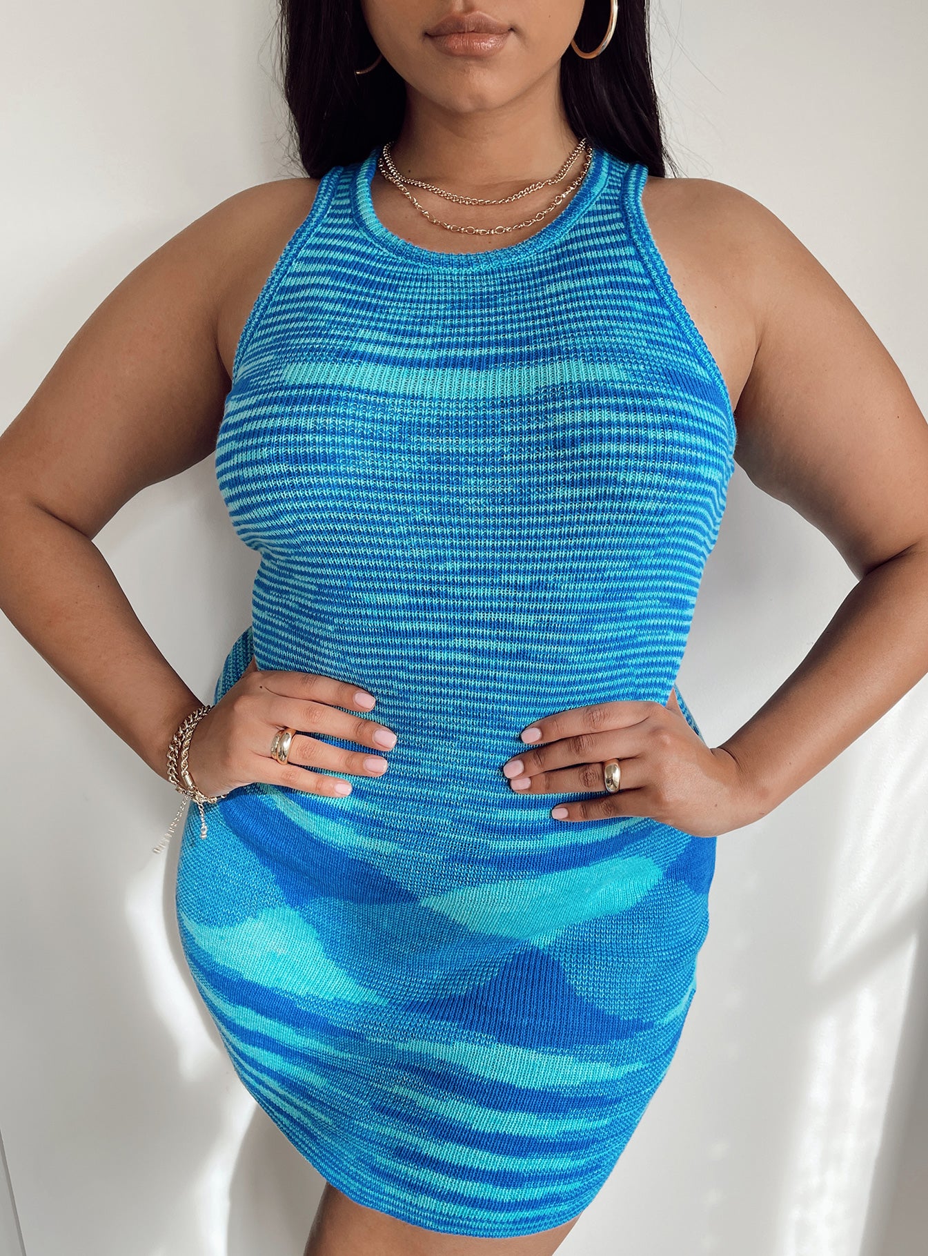 Elish Mini Dress Blue Curve - Image 5