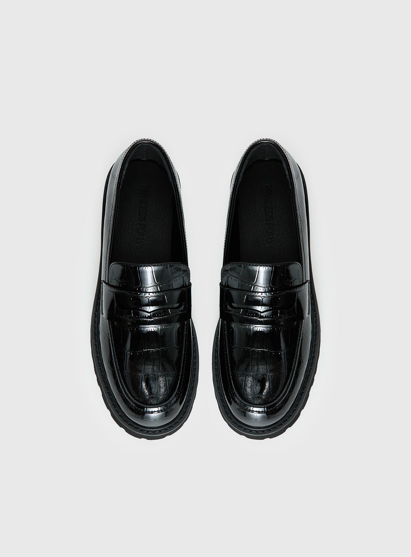 Face The Wind Faux Leather Loafers Black - Image 6