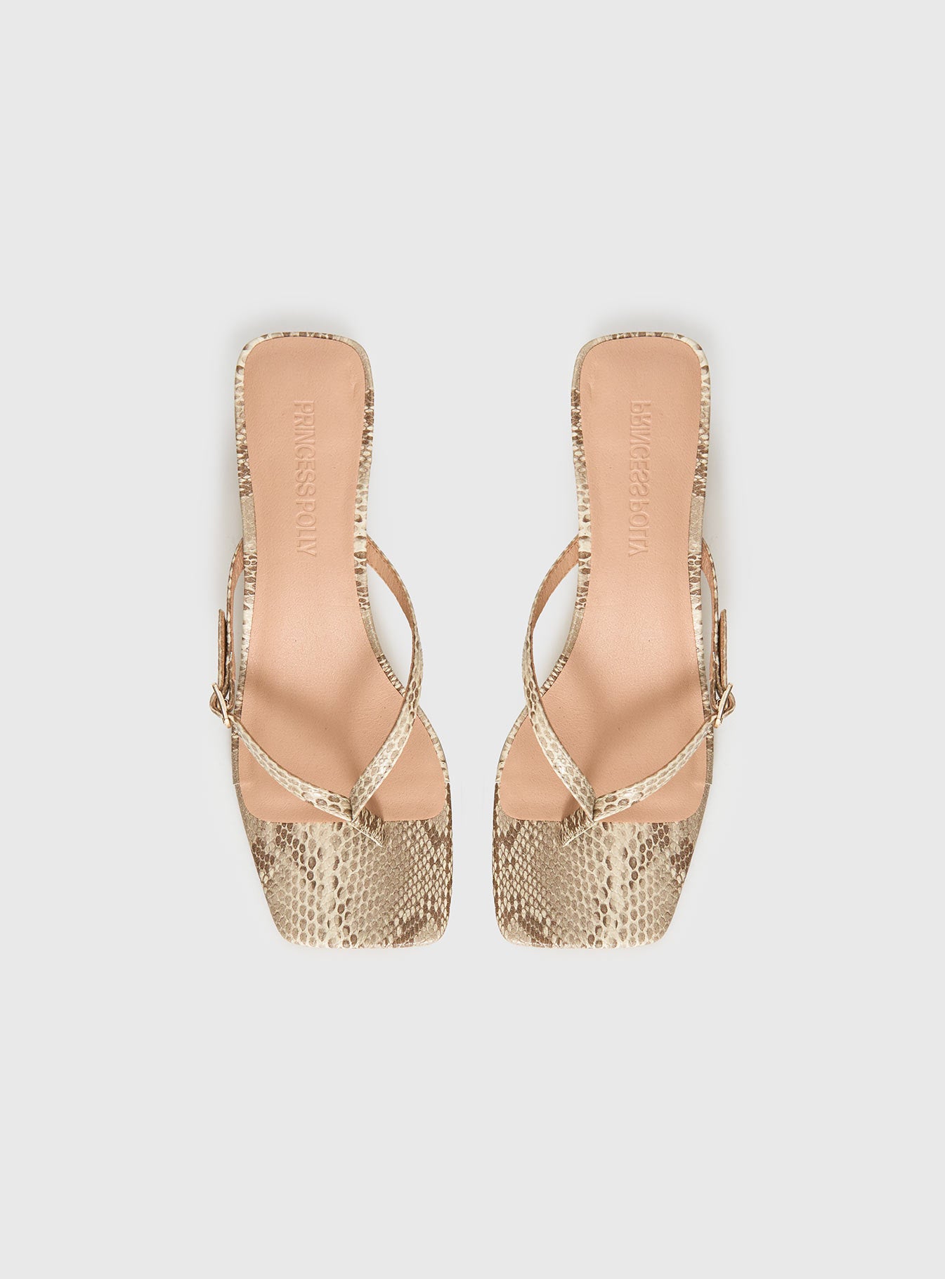 Veyla Square Toe Thong Heels Snake - Image 6