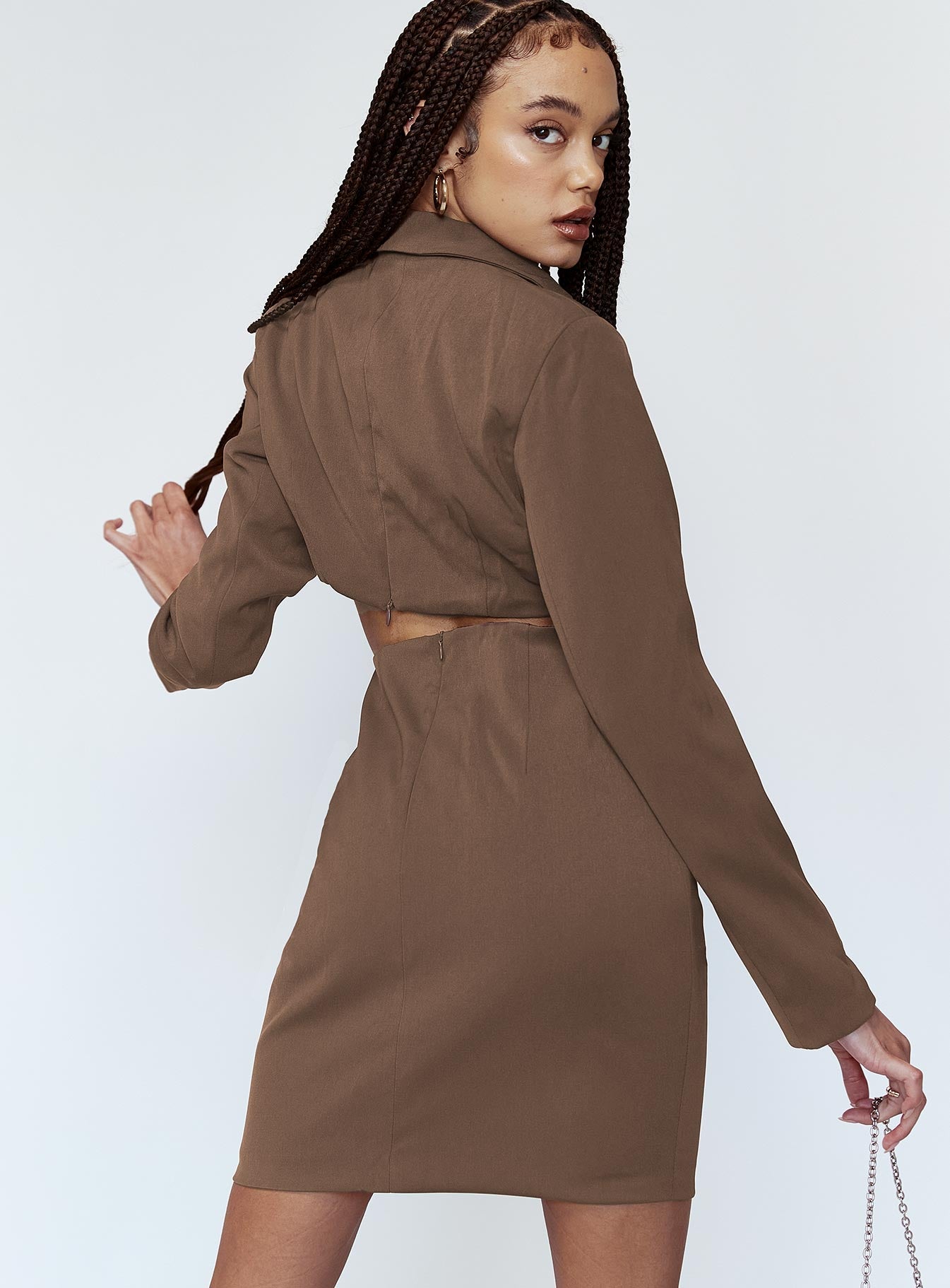 Celeste Mini Dress Brown - Image 5