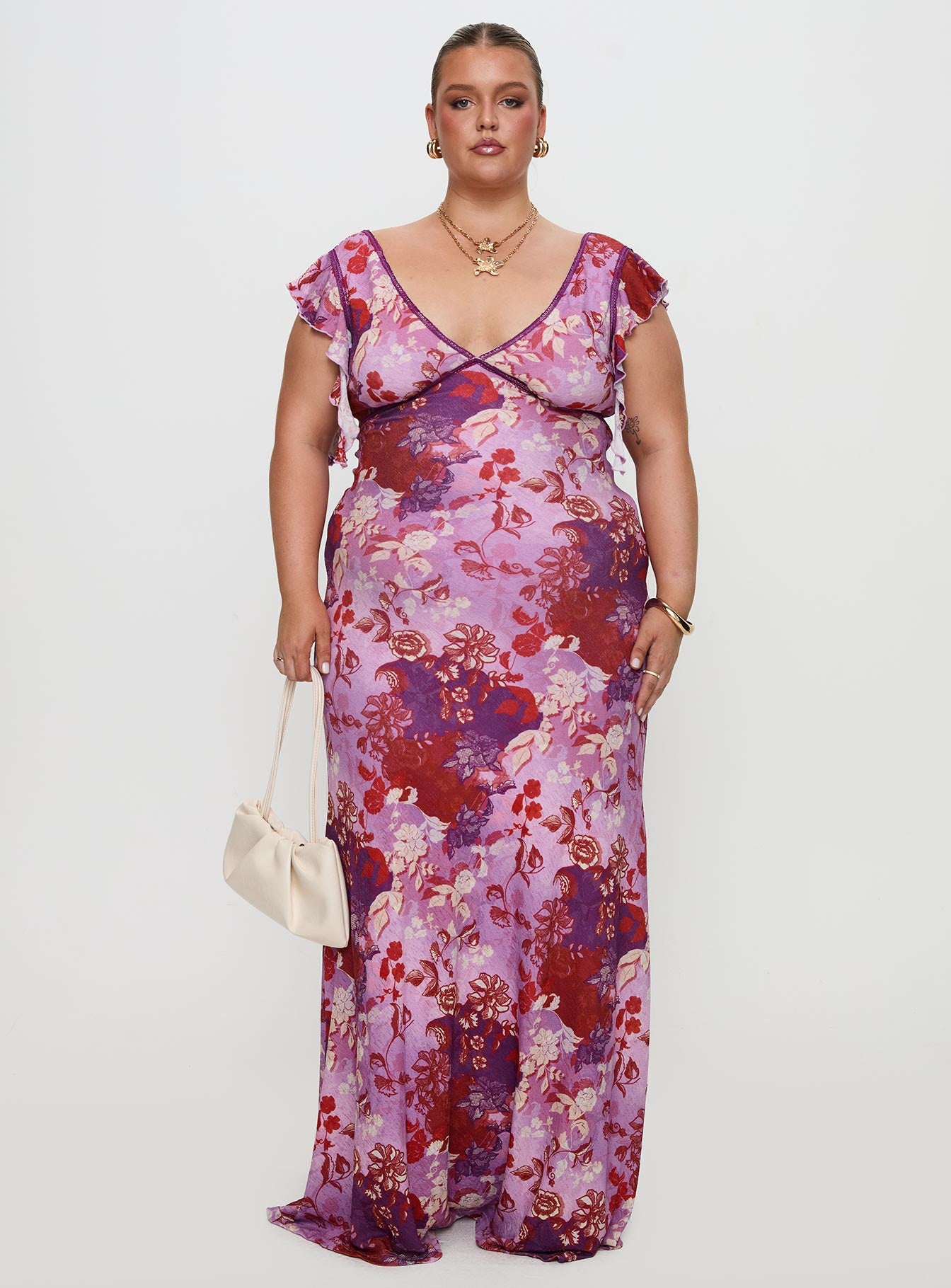 Soleila Maxi Dress Purple Multi Curve - Image 7