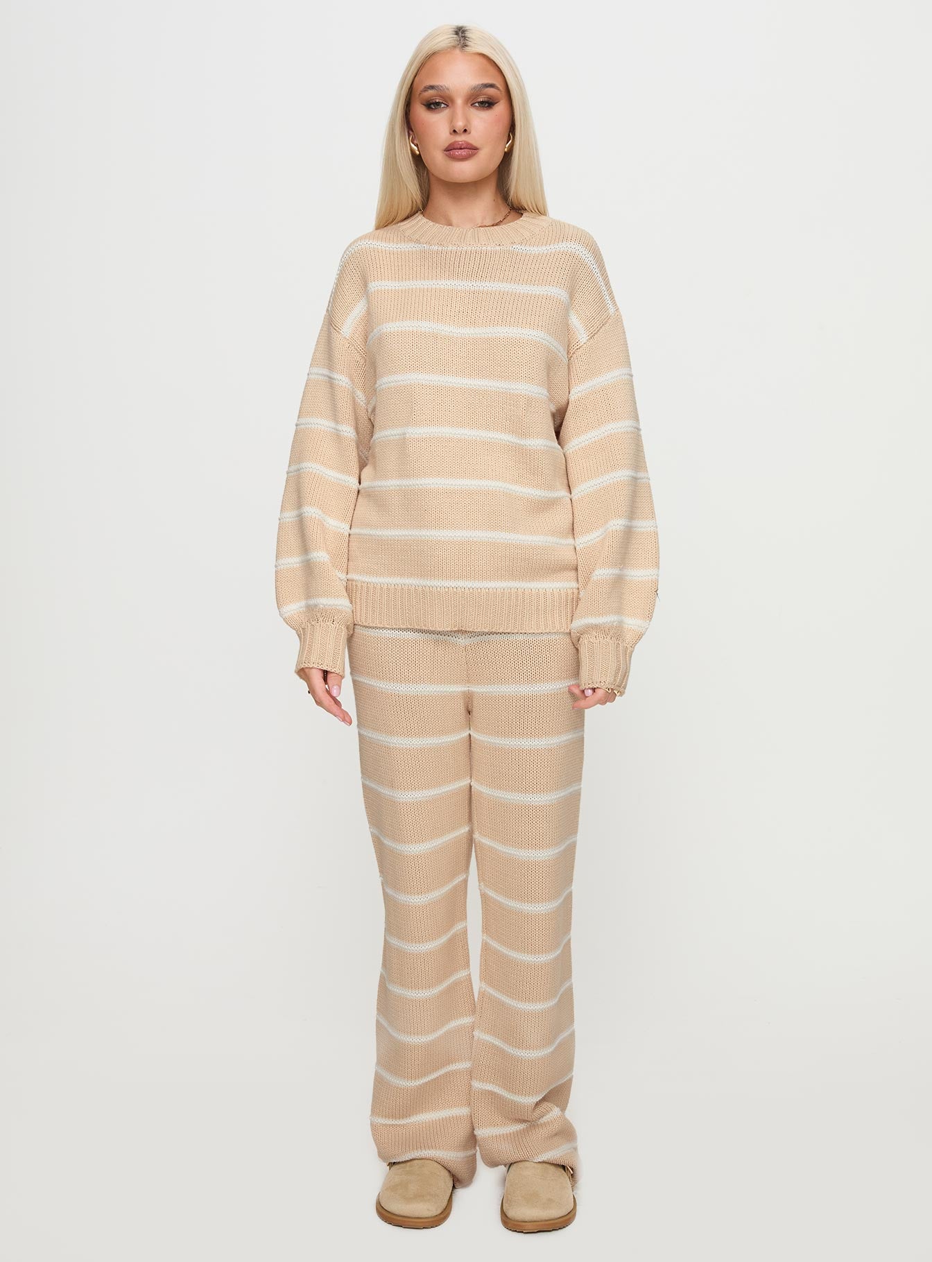 Read Your Mind Knit Sweater Cream Stripe - Image 7