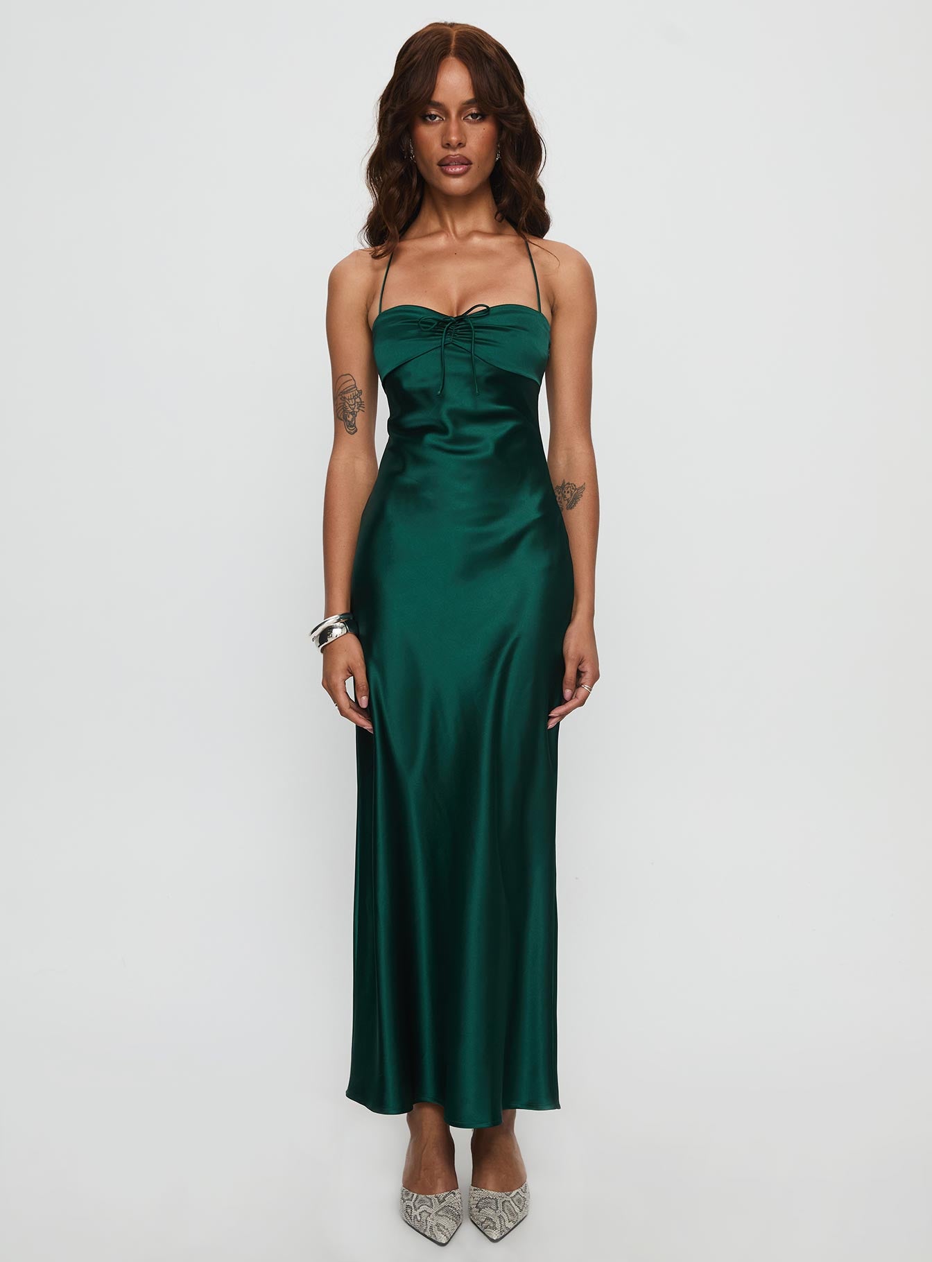 Fireproof Halter Maxi Dress Forest Green - Image 6