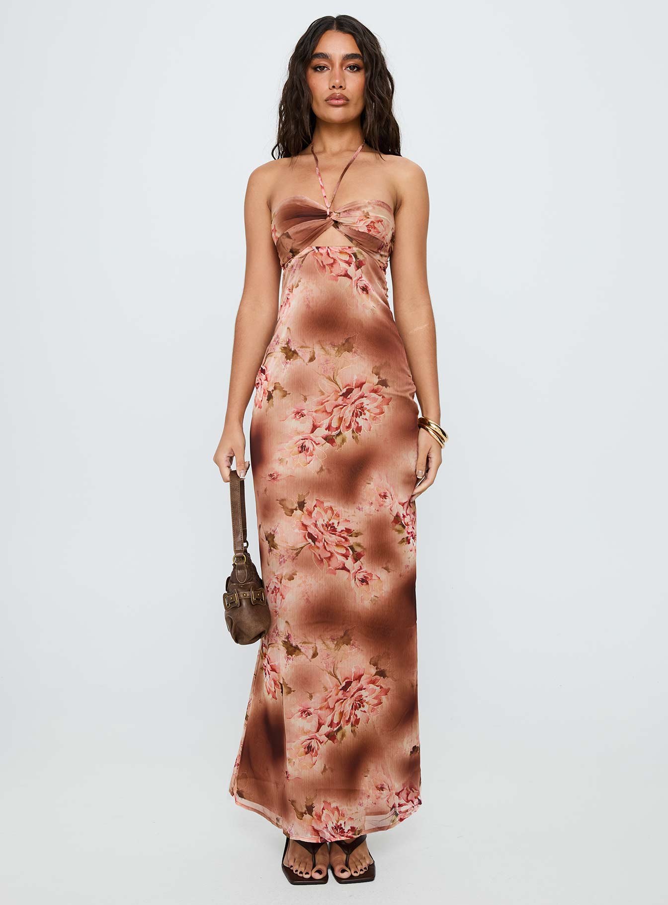 Saye Halter Twist Maxi Dress Multi - Image 3