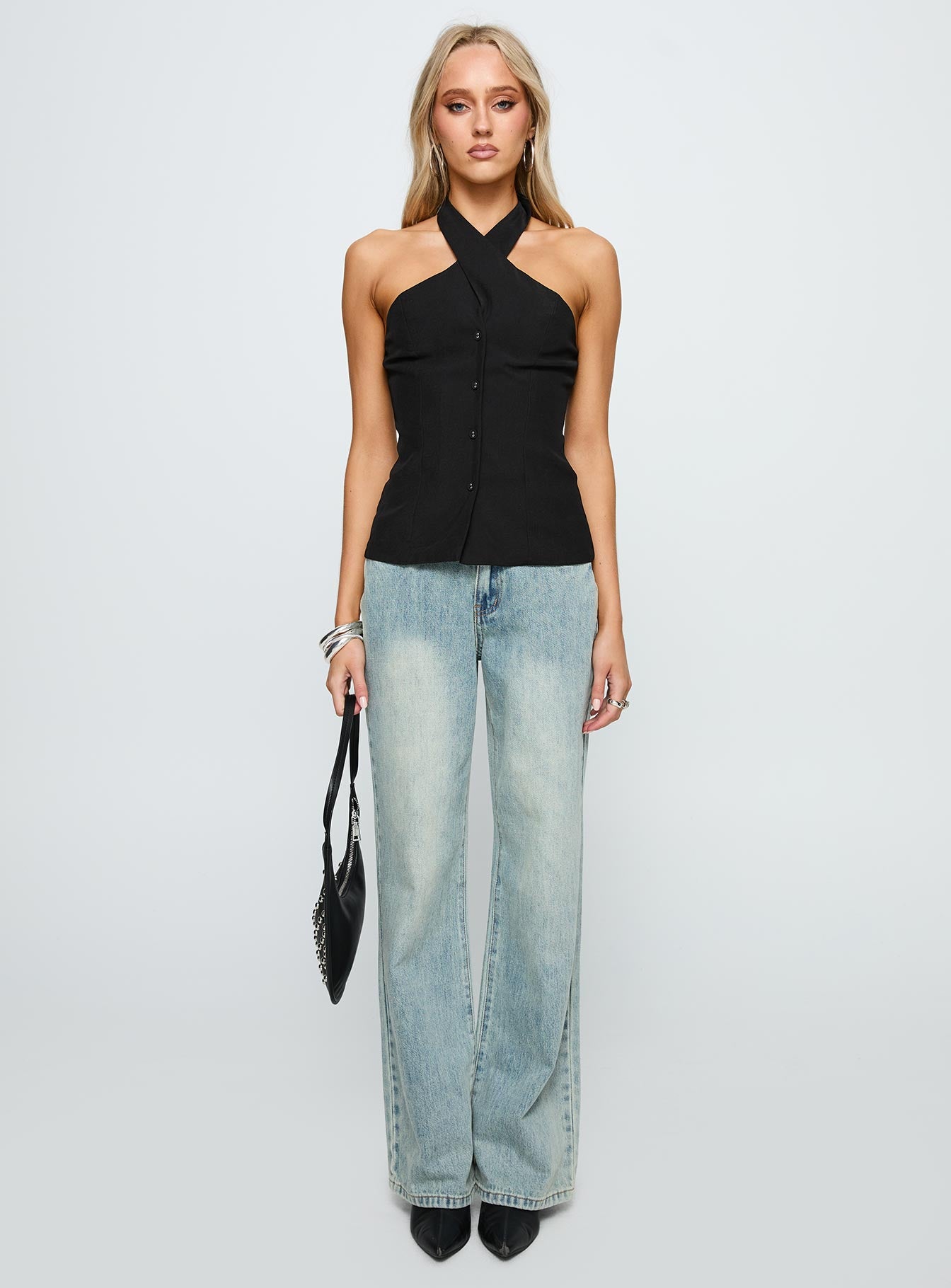 Light Is Coming Cross Detail Top Black - Image 6