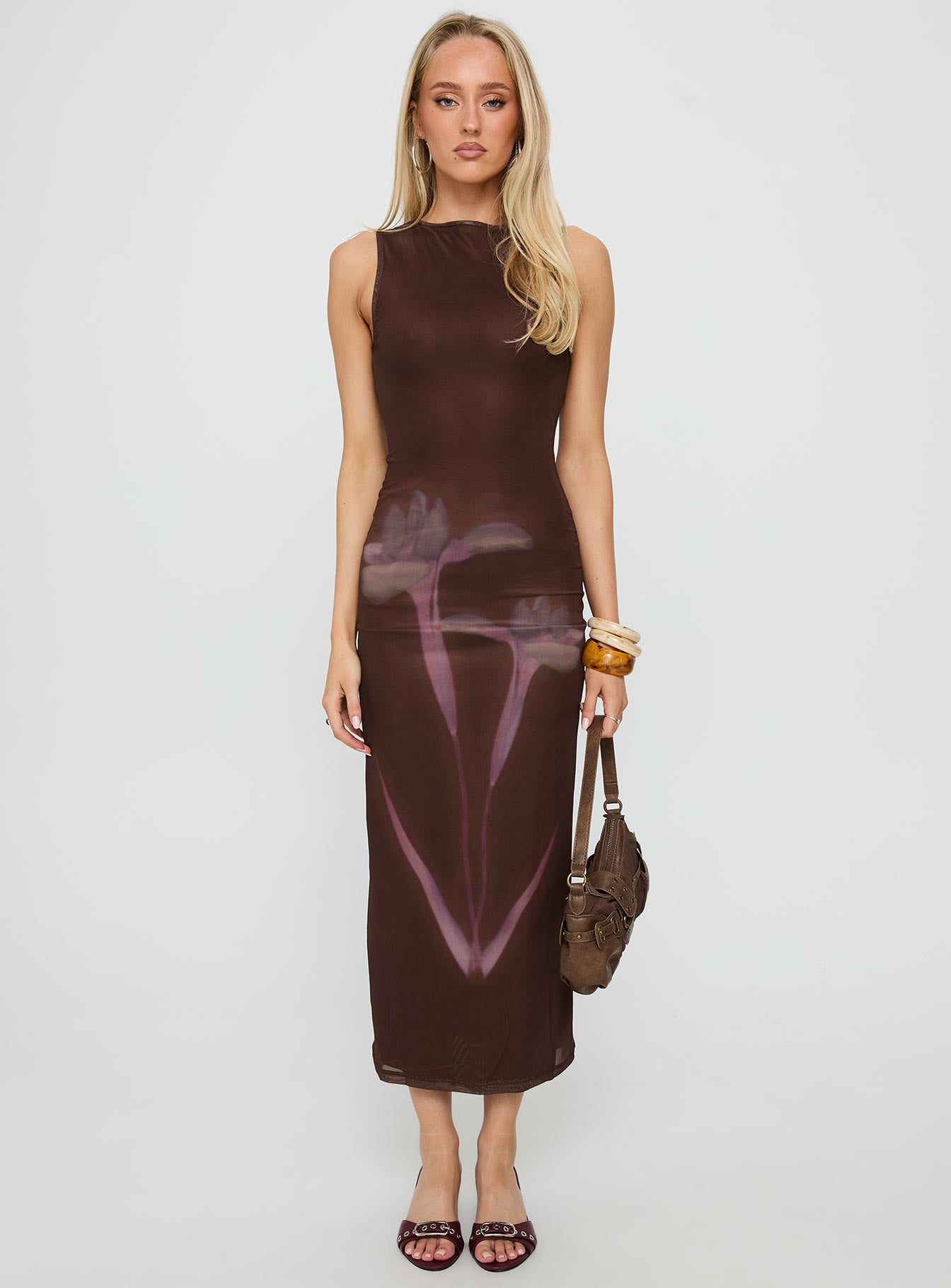 Fayola Maxi Dress Floral Brown - Image 6