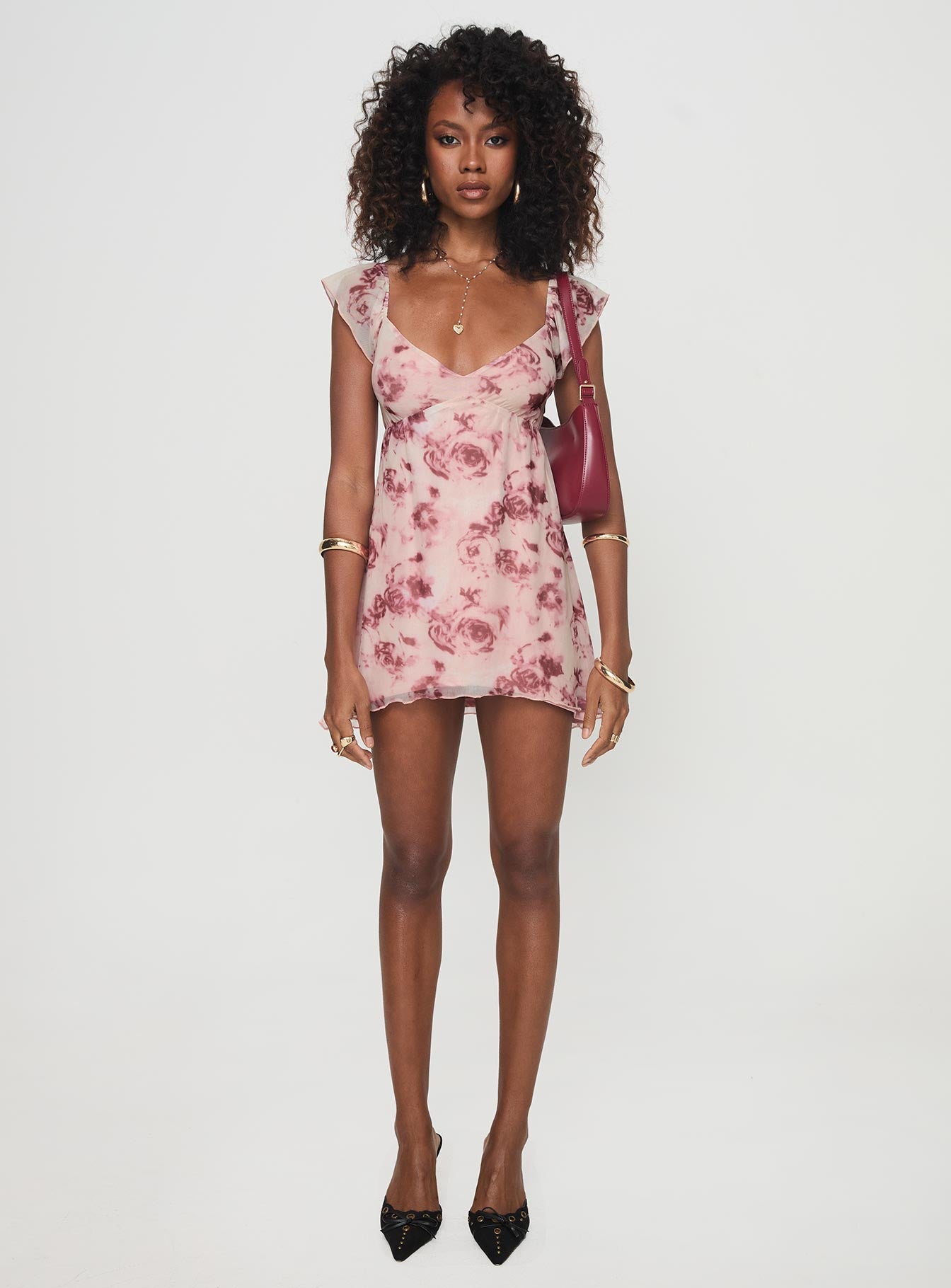 Trigg Mini Dress Pink Floral - Image 7