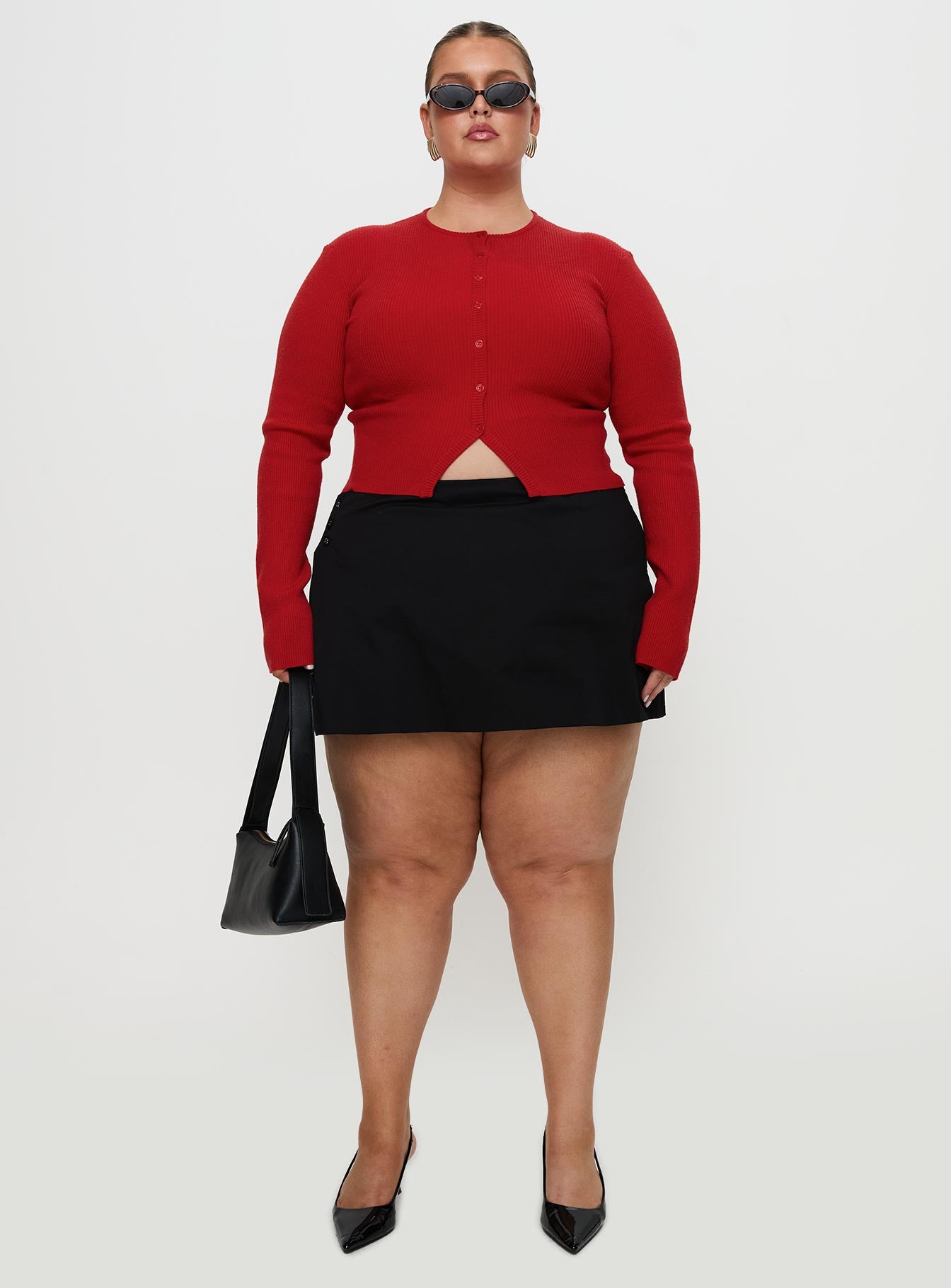 Suzu Long Sleeve Knit Top Red Curve - Image 7