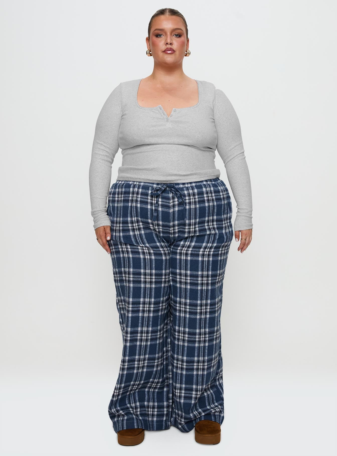 In The Morning Sleep Pant Blue Check Curve - Image 7