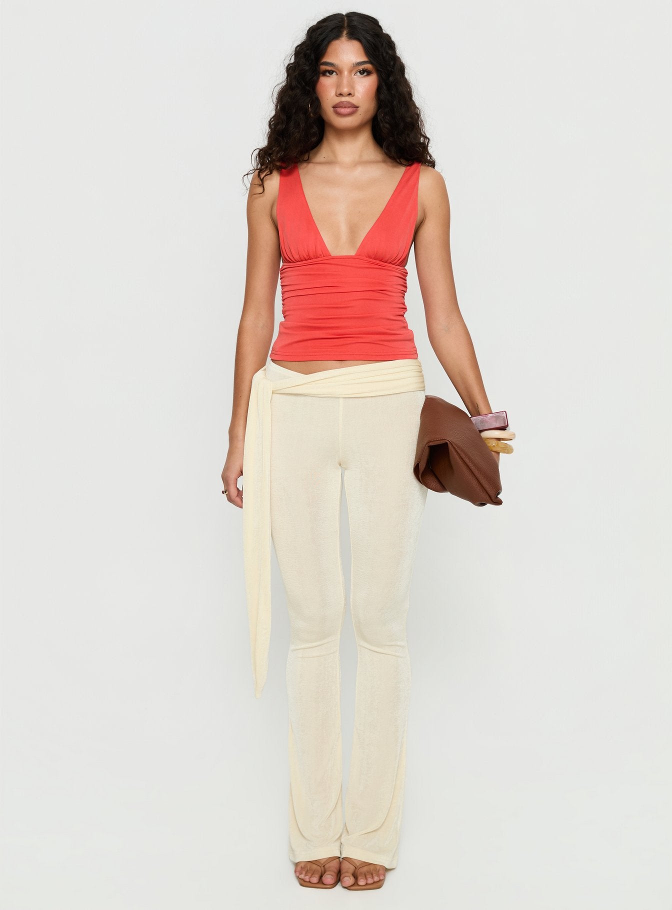 Sublime Ruched Top Orange - Image 7