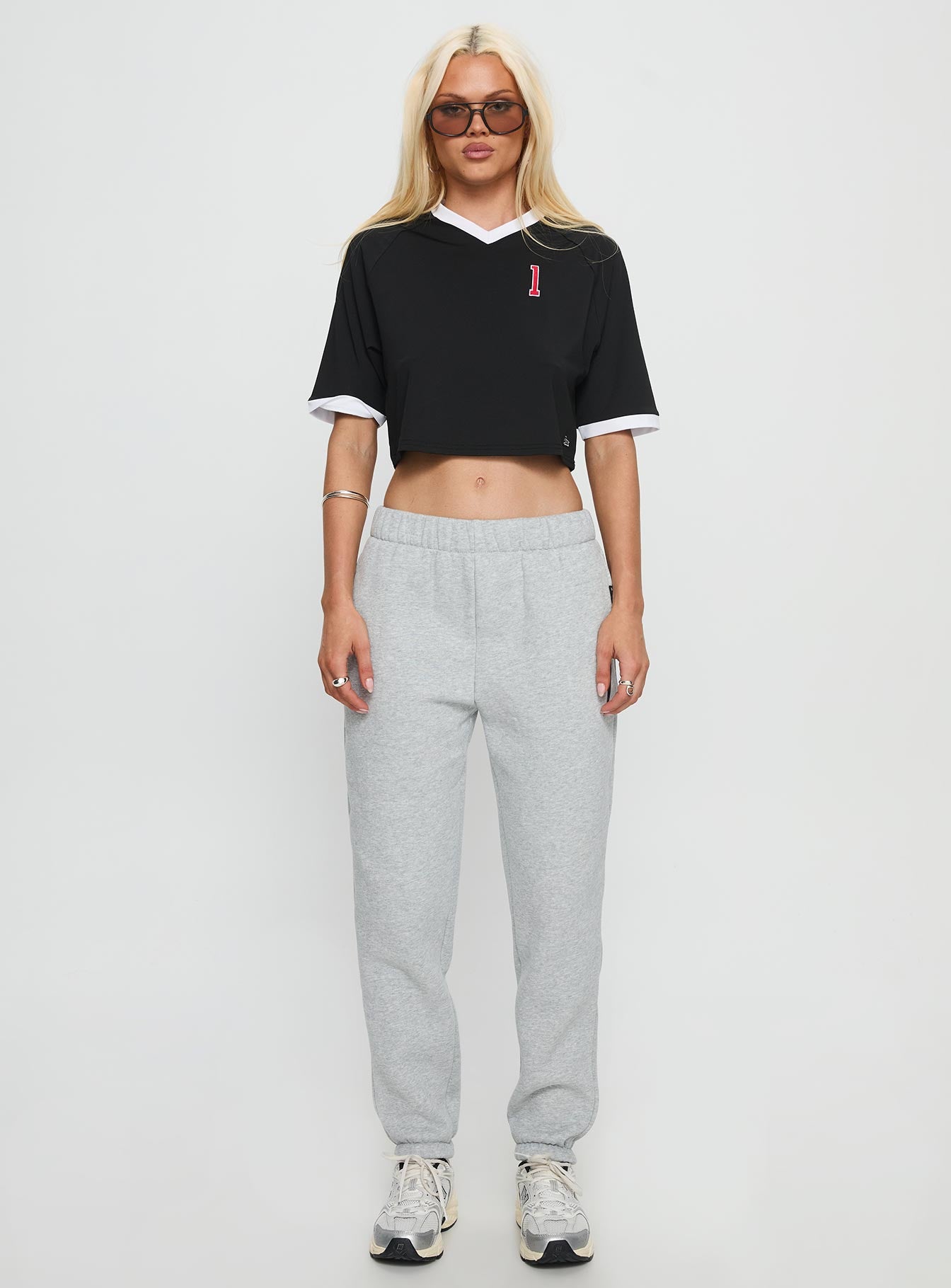 Ohio State Cropped Soccer Jersey Tee Black - Image 6