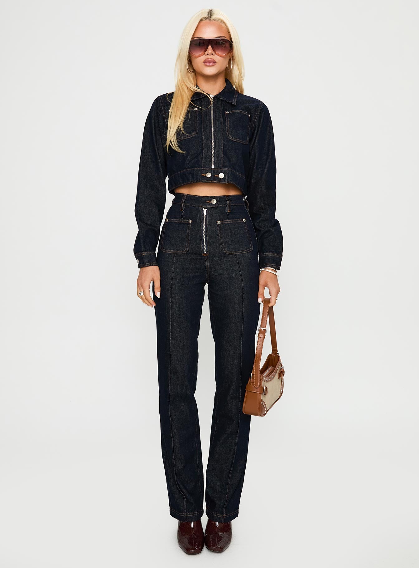 Stallion High Rise Straight Leg Jeans Indigo - Image 7