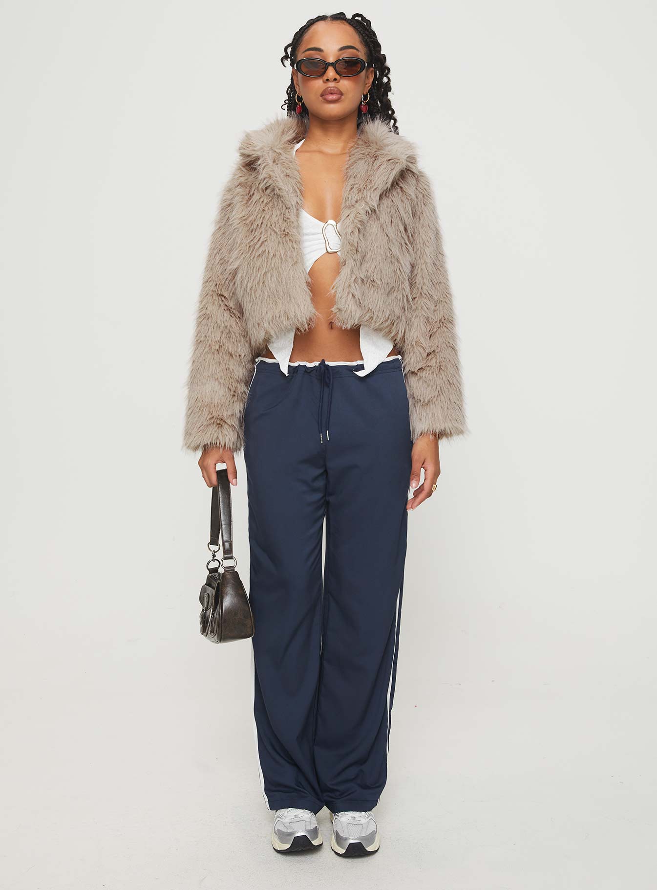 Addie Faux Fur Jacket Mushroom - Image 7