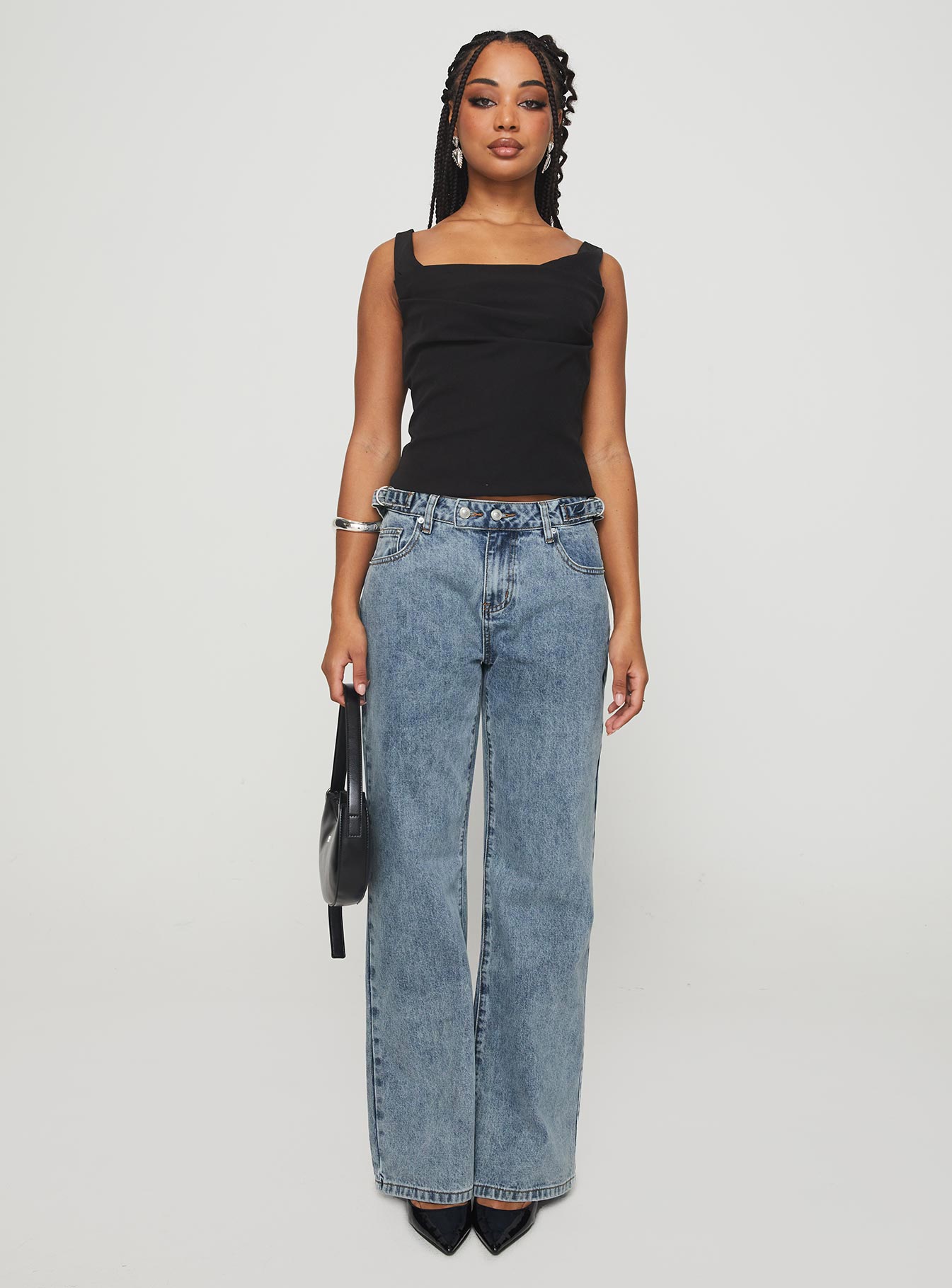 Sidle Low Rise Straight Leg Jeans Light Wash - Image 7