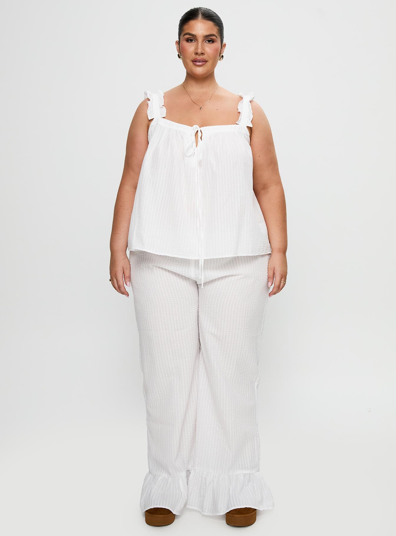 Santabelle Frill Pants White Curve - Image 7