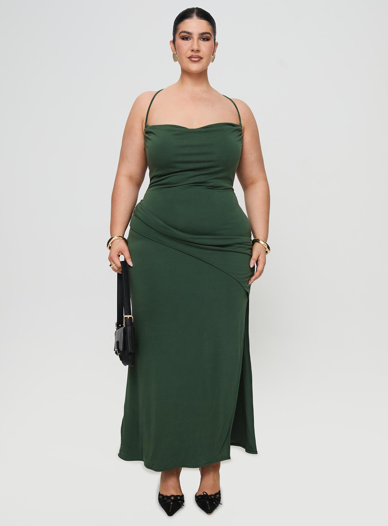 Marchesi Maxi Dress Green Curve - Image 7