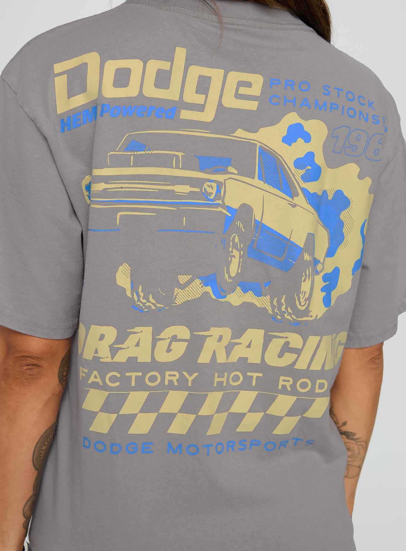 Dodge Racer Oversized Graphic Tee Grey - Image 7