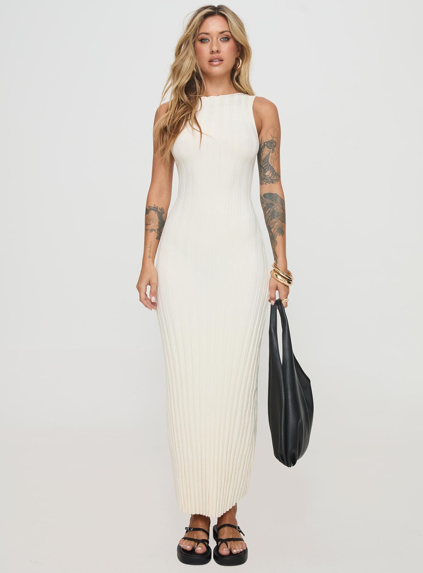 Harp Maxi Dress Cream - Image 7