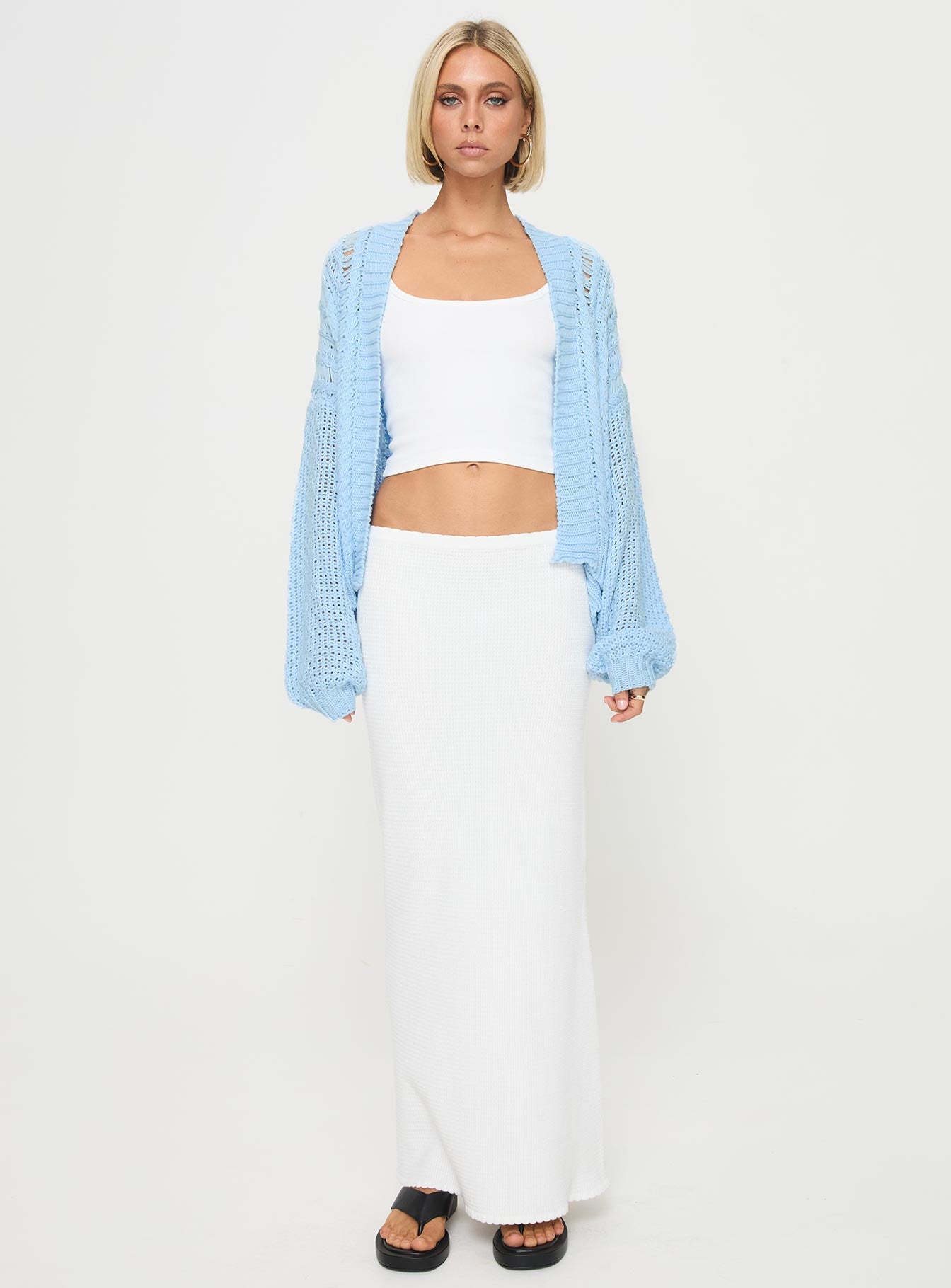 Abner Cable Cardigan Blue - Image 7