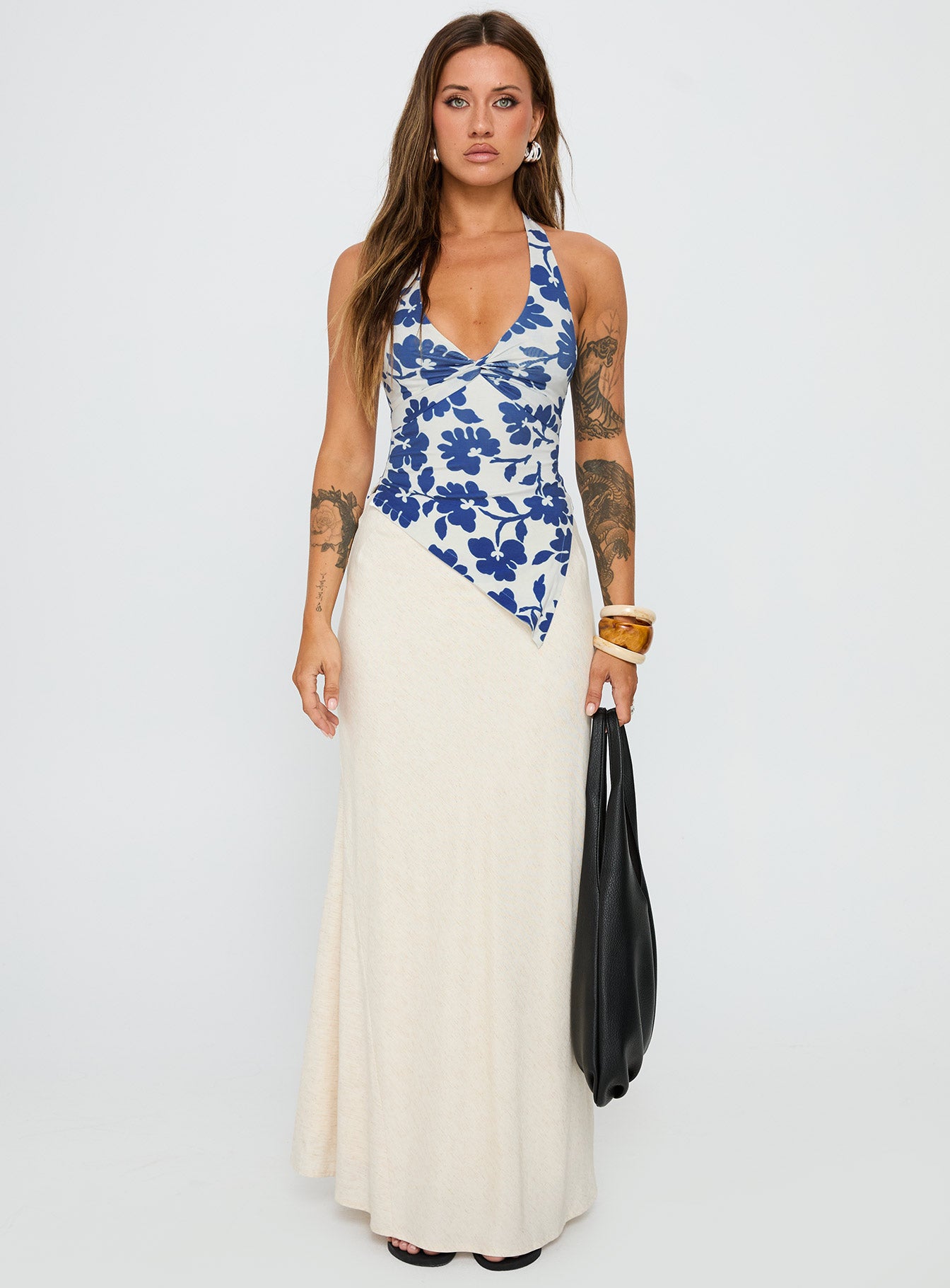 Chilli Halter Top Blue Floral - Image 6