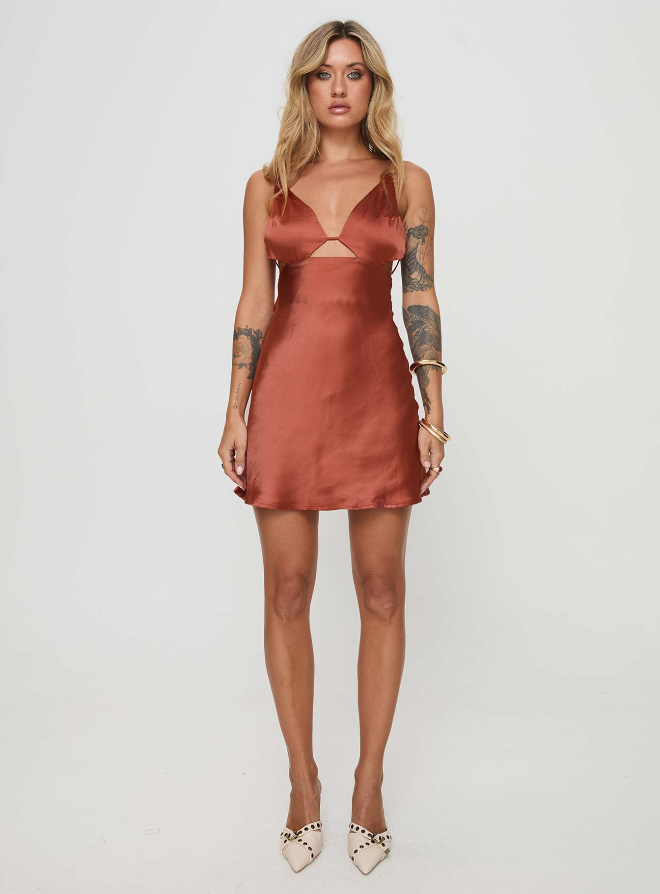 Alexo Mini Dress Rust - Image 6