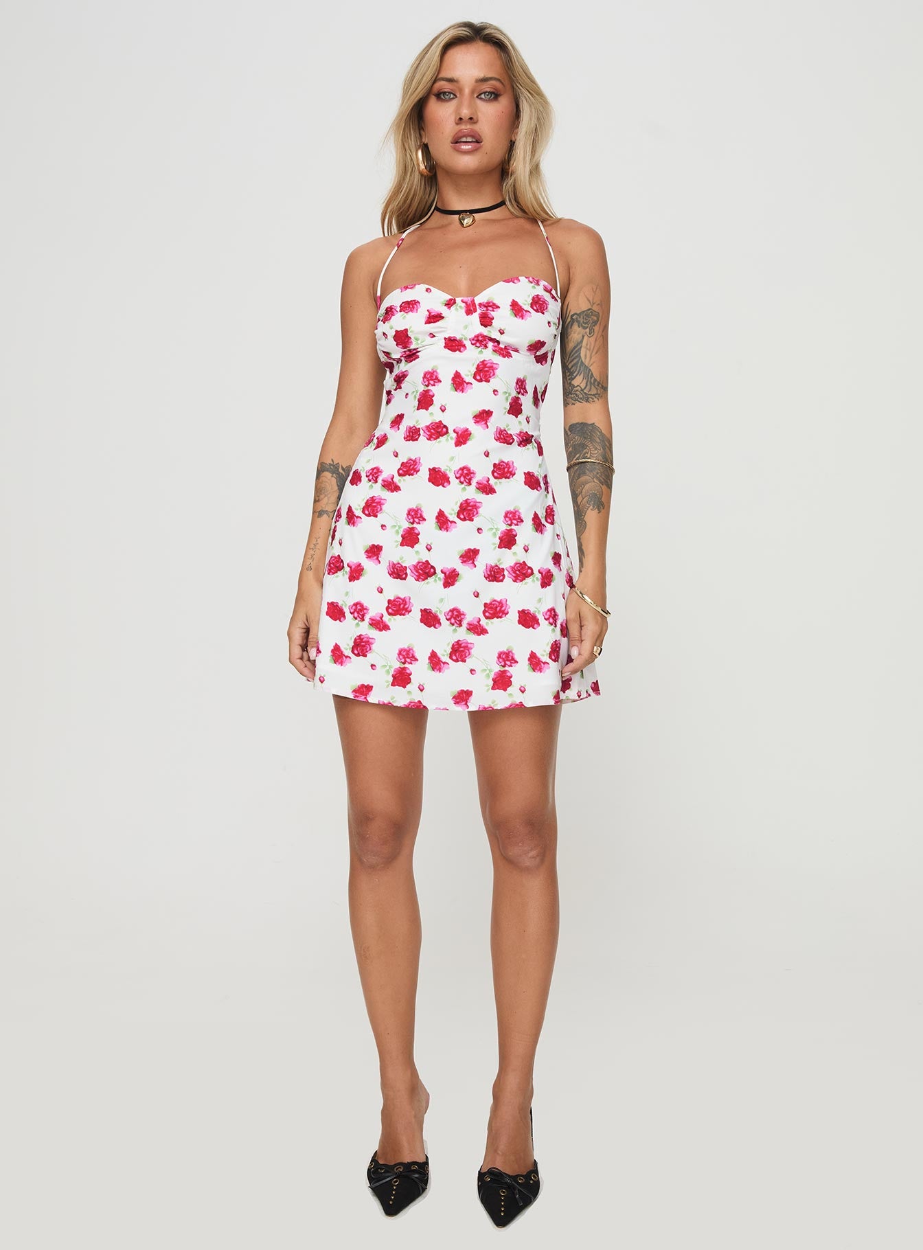 Arslan Mini Dress White Floral - Image 7