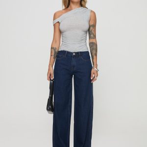 Maryanne Mid Rise Straight Leg Jeans Dark Wash