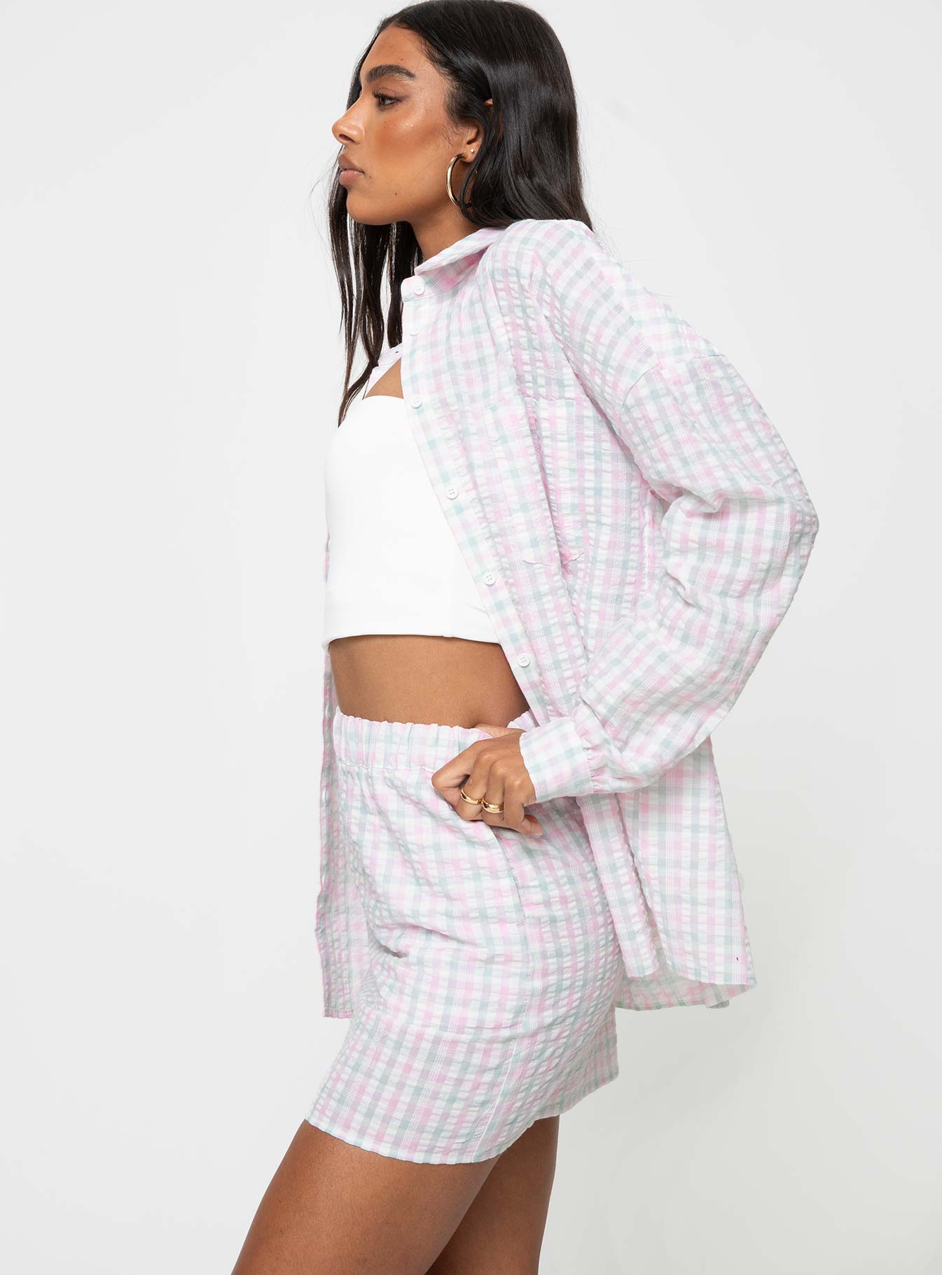 Seersucker Check Set Pink Multi - Image 6