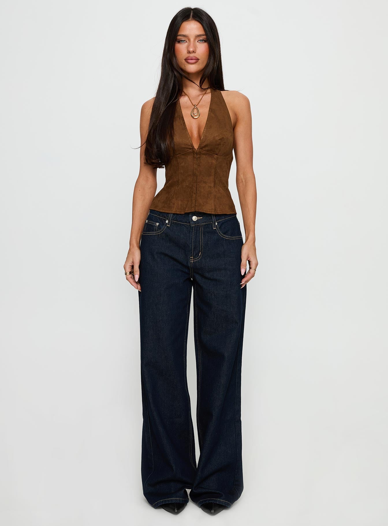 Favourite Reference Mid Rise Straight Leg Jeans Dark Indigo - Image 7