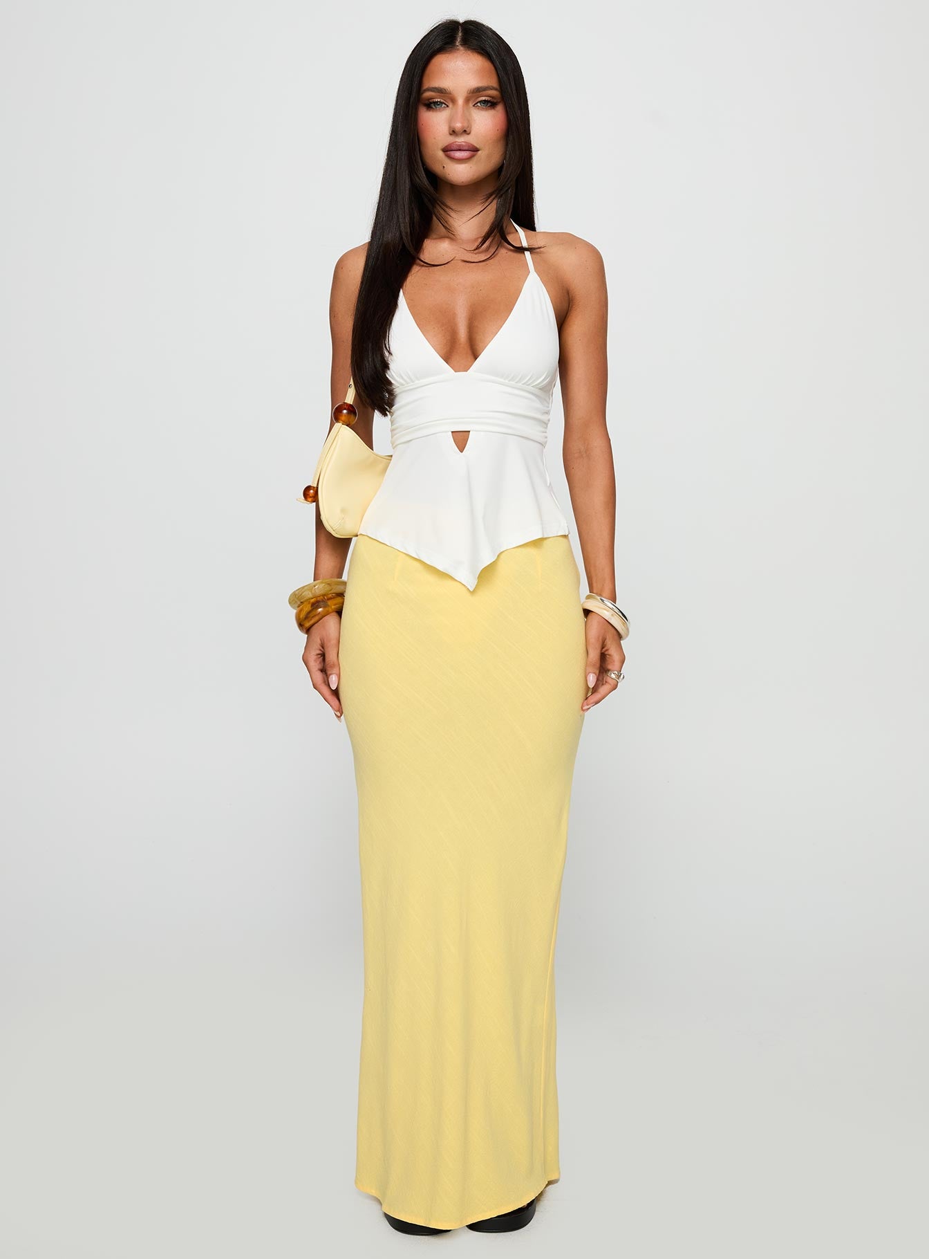 Jodie Maxi Skirt Lemon Yellow - Image 7