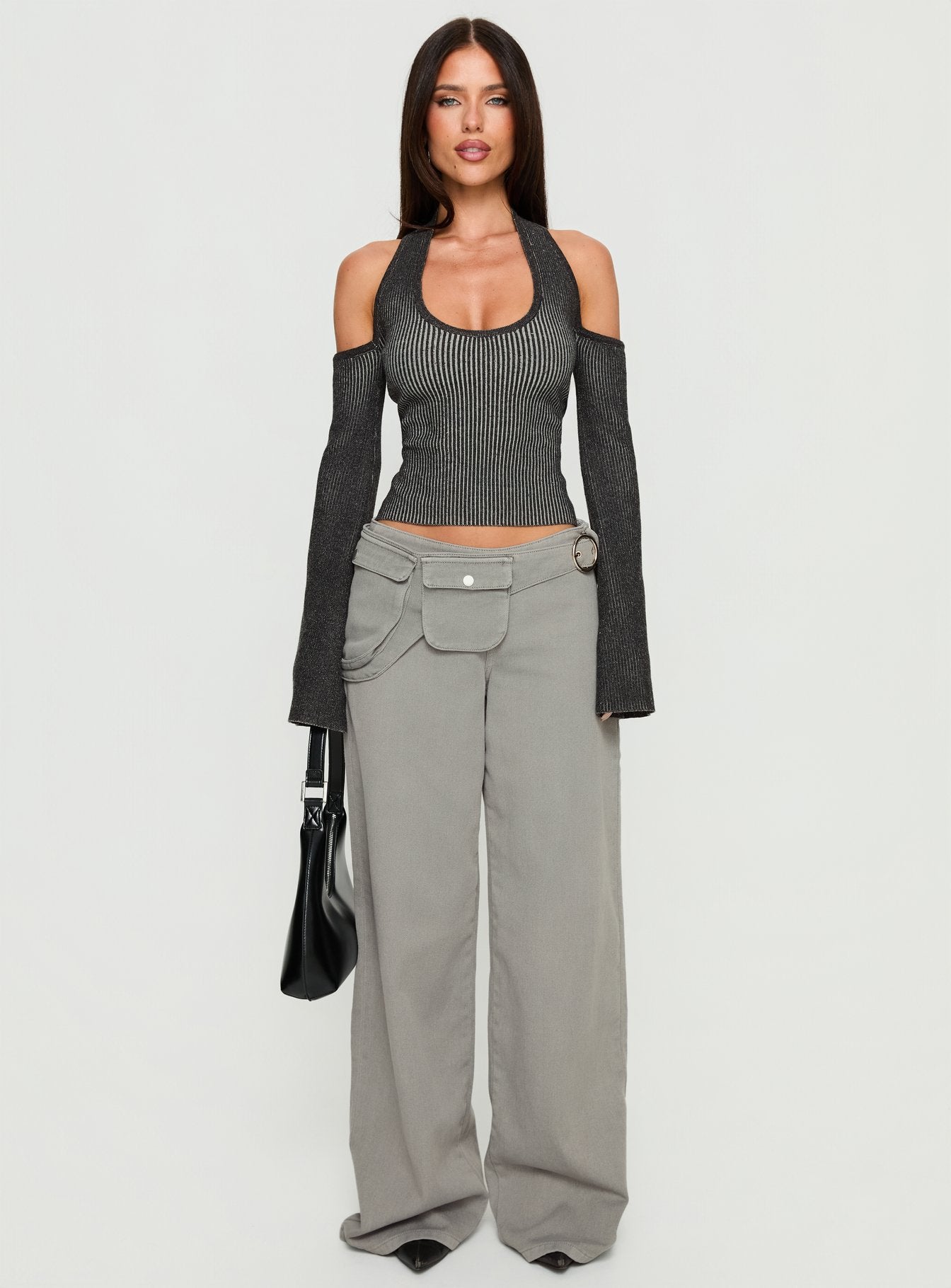 Novelia Halter Long Sleeve Top Black - Image 6