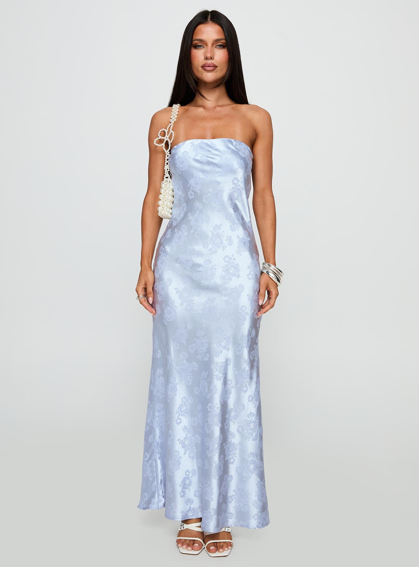 Haley Maxi Dress Blue Jacquard - Image 7