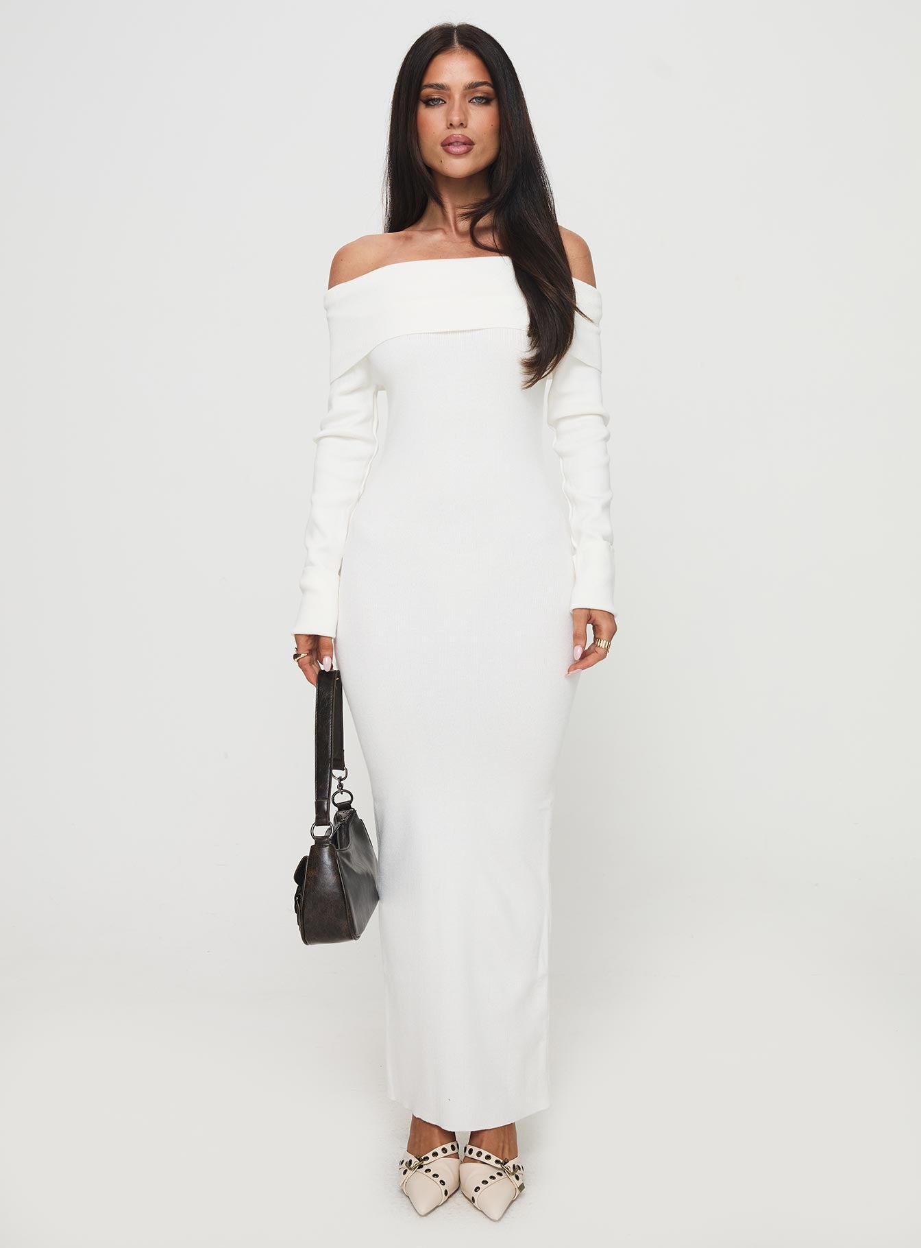 Celestara Off The Shoulder Maxi Dress White - Image 7