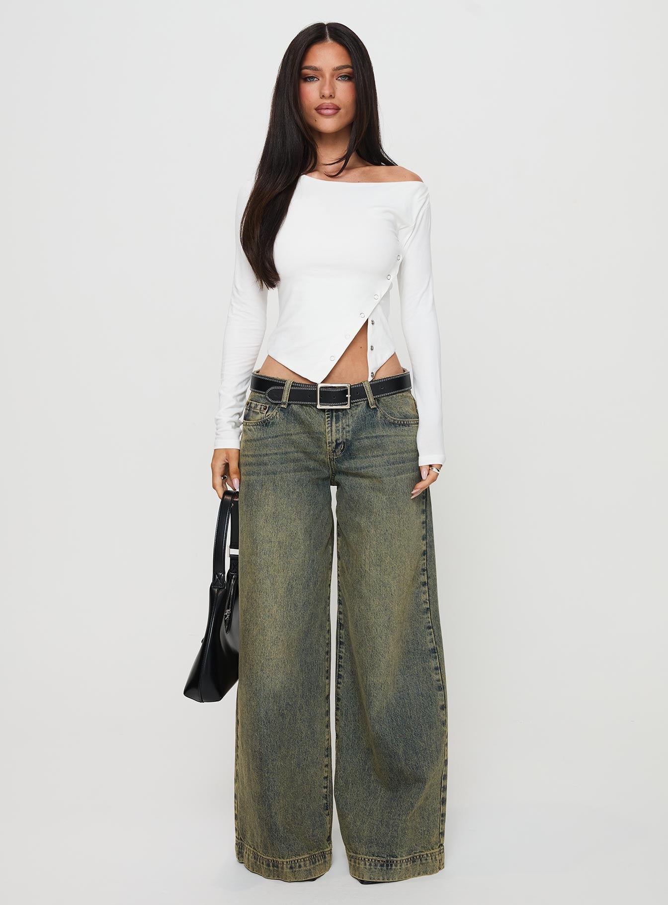 Karre Off The Shoulder Long Sleeve Top White - Image 7