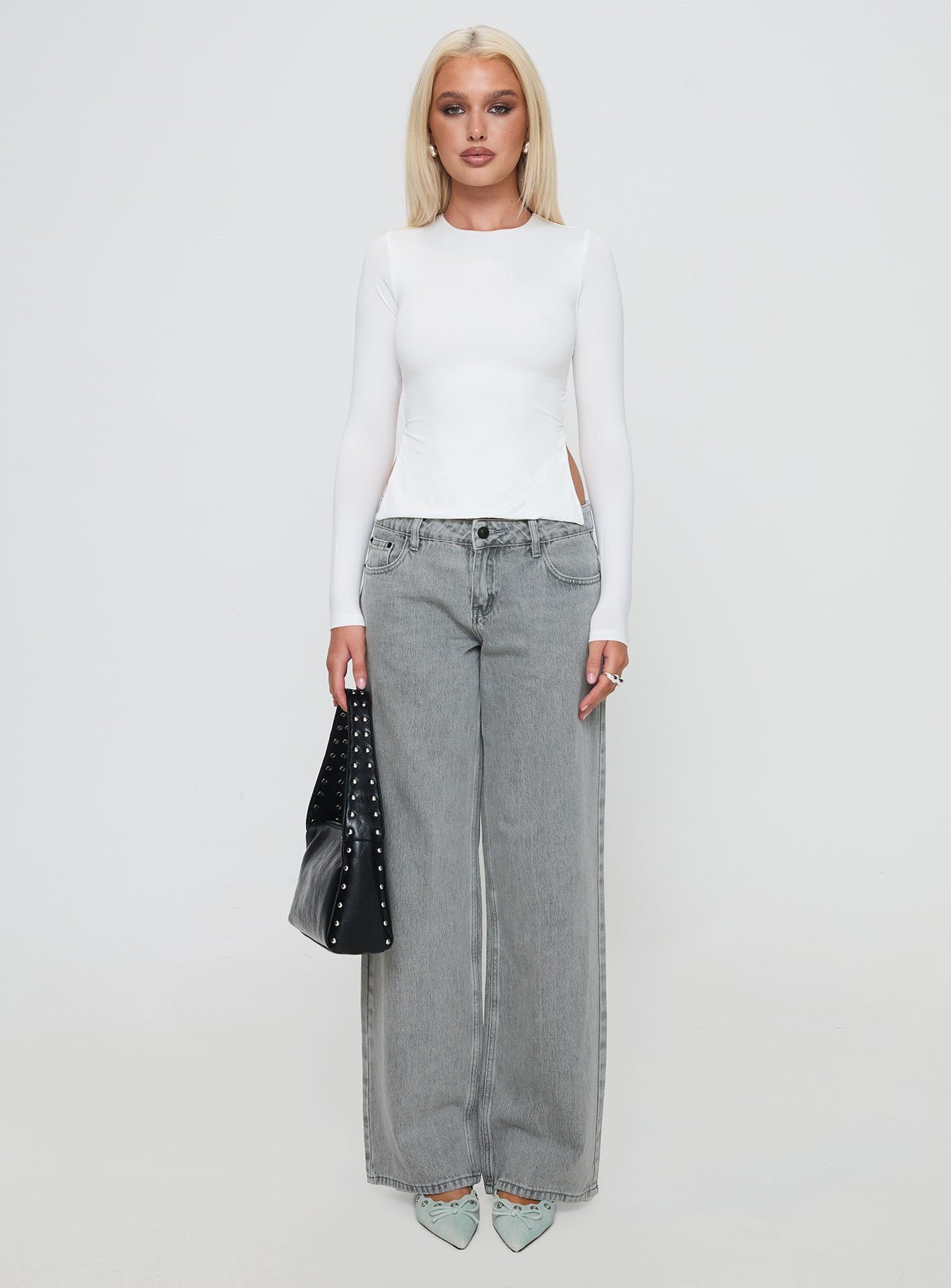 Ellanor Low Rise Straight Leg Jean Washed Grey - Image 7