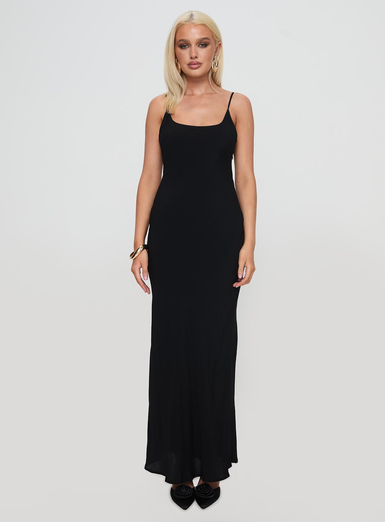 Lagane Bias Cut Maxi Dress Black - Image 7