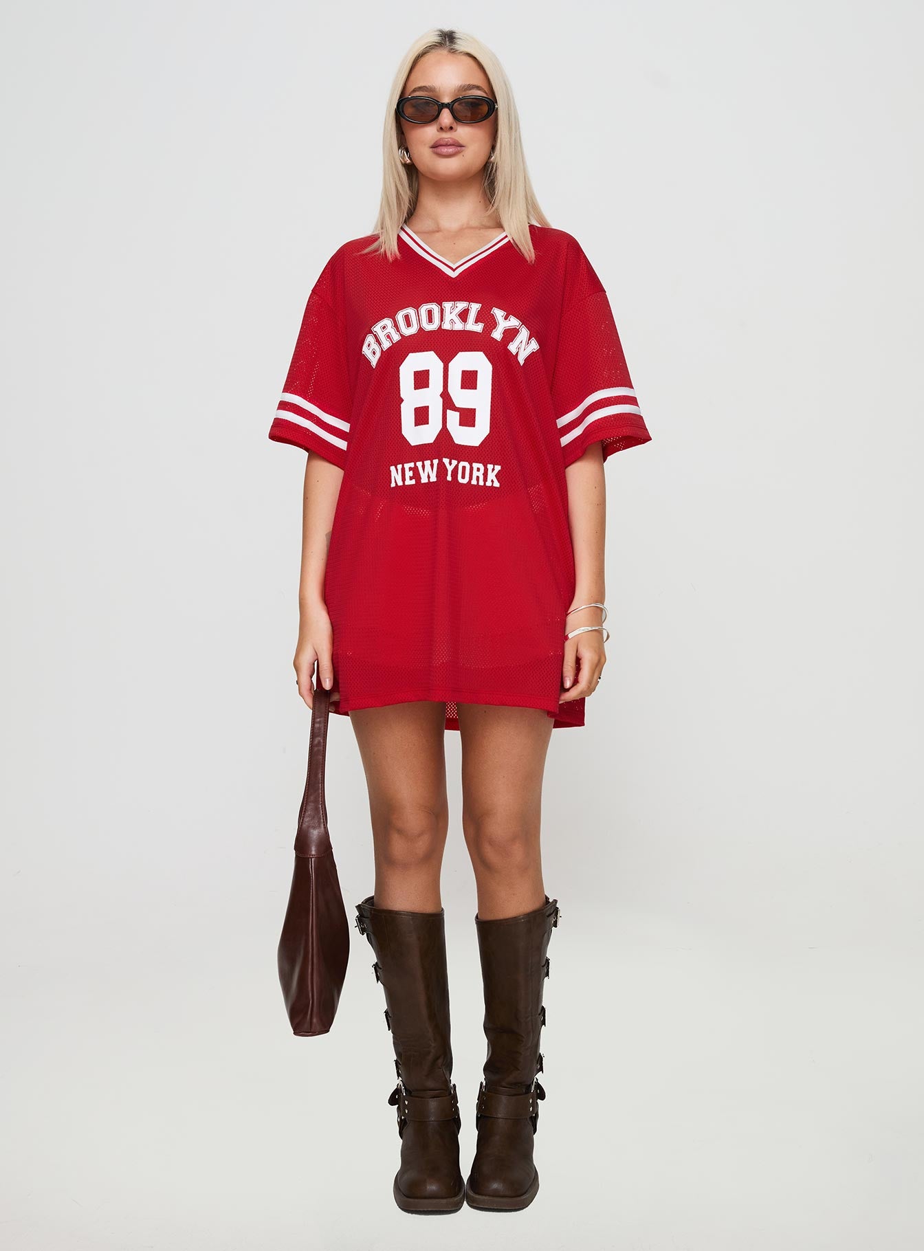 Michail Jersey Mini Dress Red - Image 7